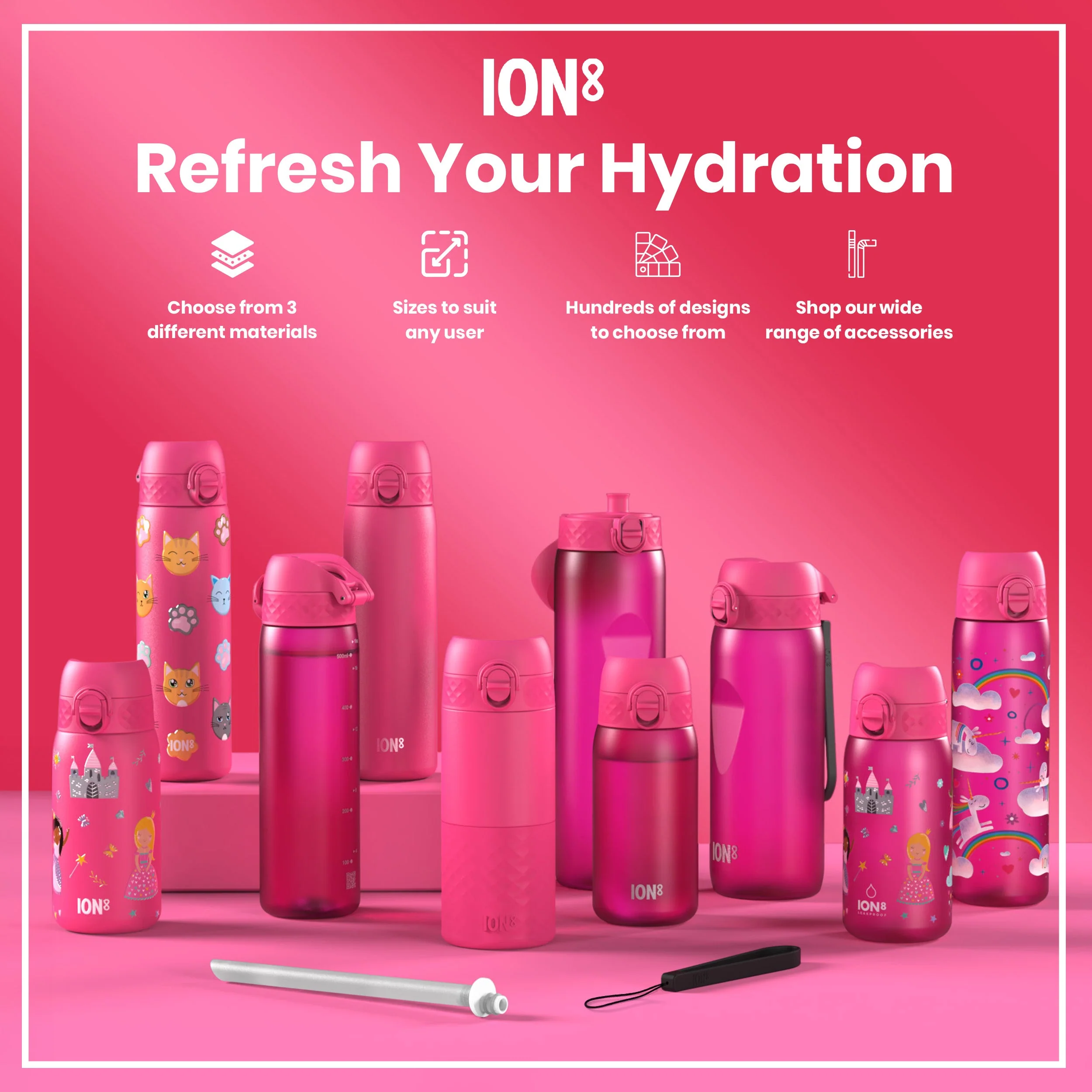 Recyclon-Trinkflasche, Rosa, 750 ml - Image 7