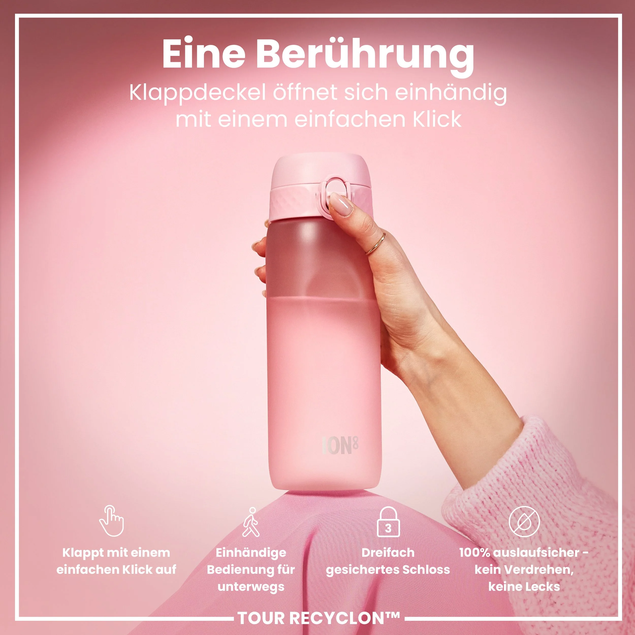 Recyclon-Trinkflasche, Rosenquarz, 750ml - Image 3