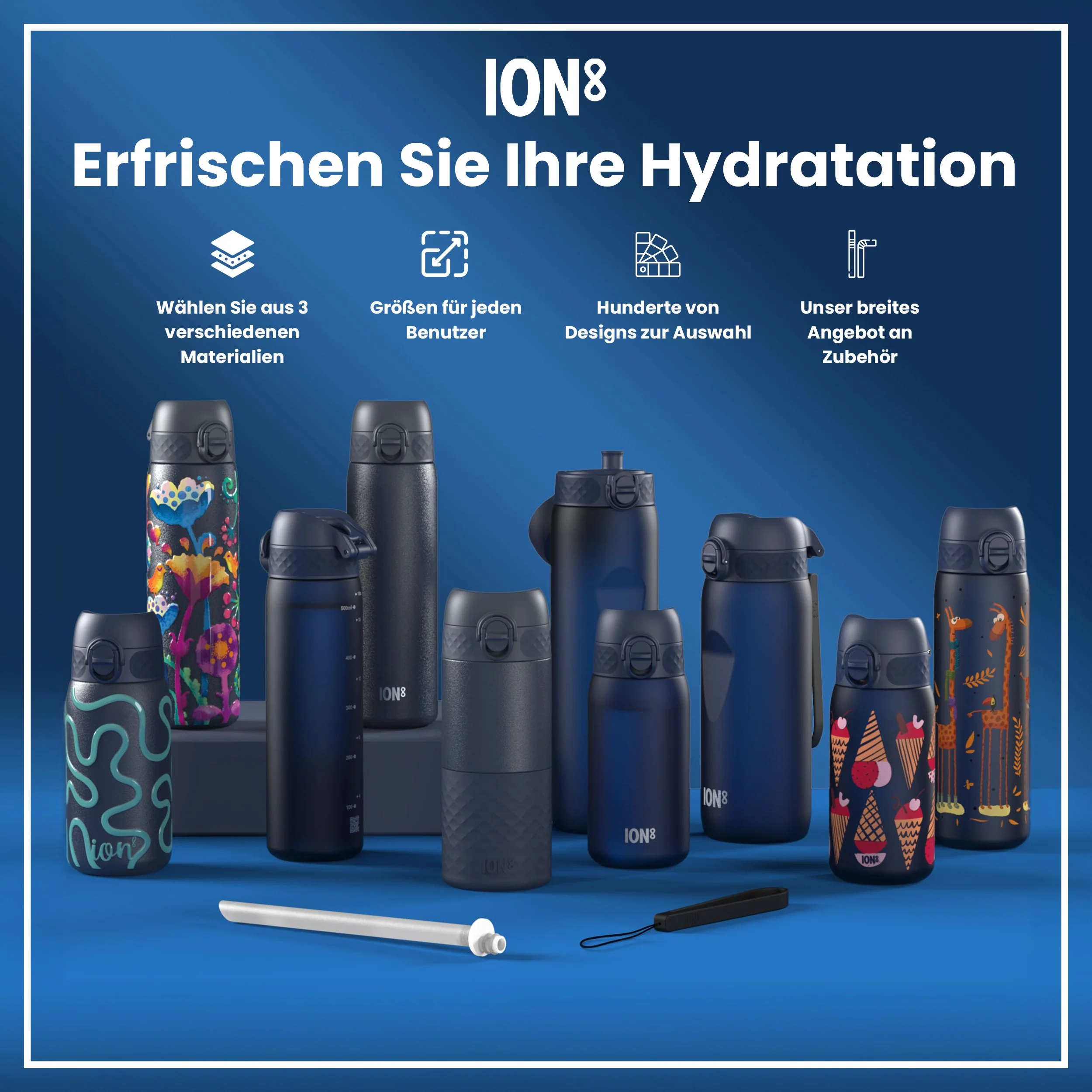 Leichte Edelstahl-Trinkflasche, Aschemarine, 400 ml - Image 7