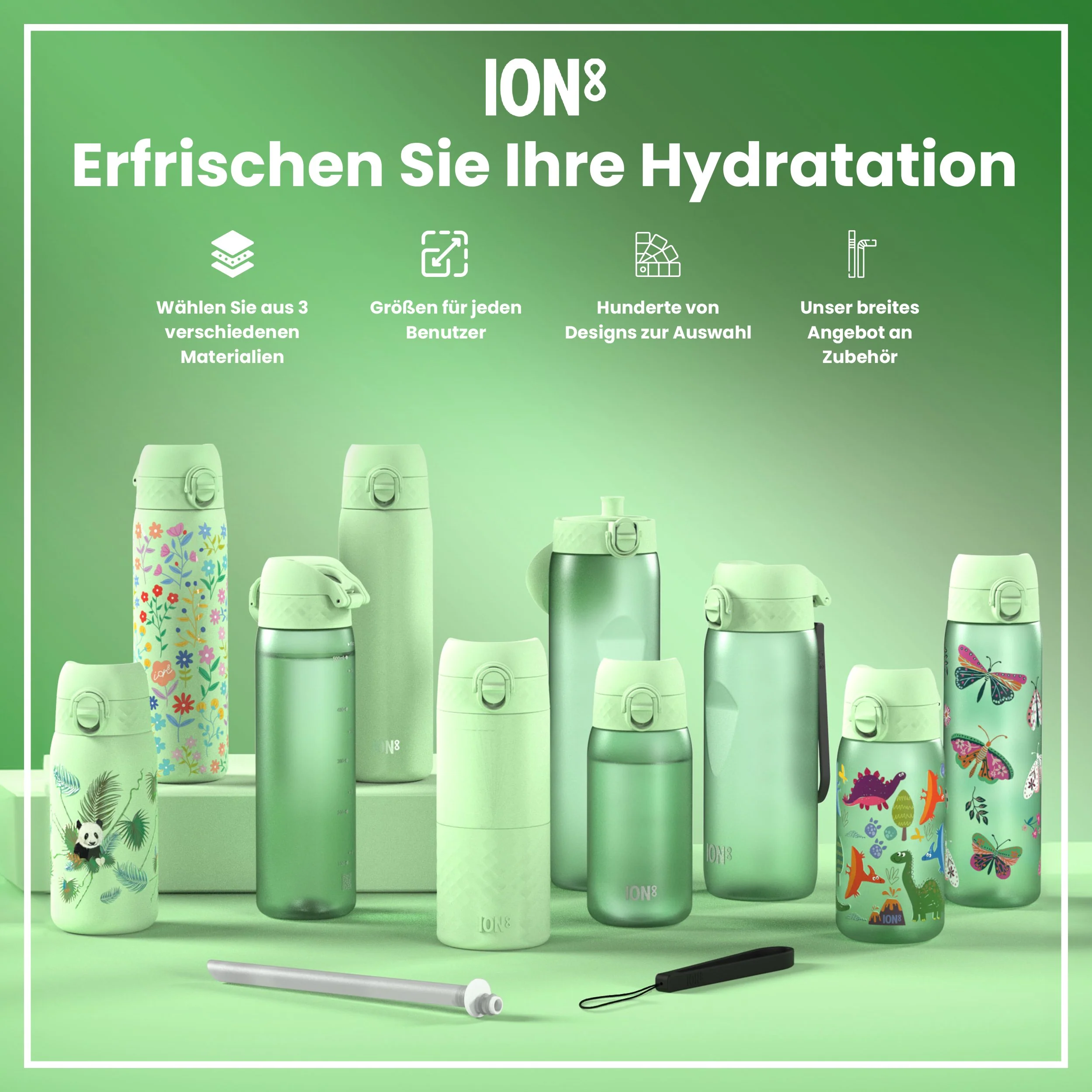 Leichte Edelstahl-Trinkflasche, Dinosaurier, 400 ml - Image 7