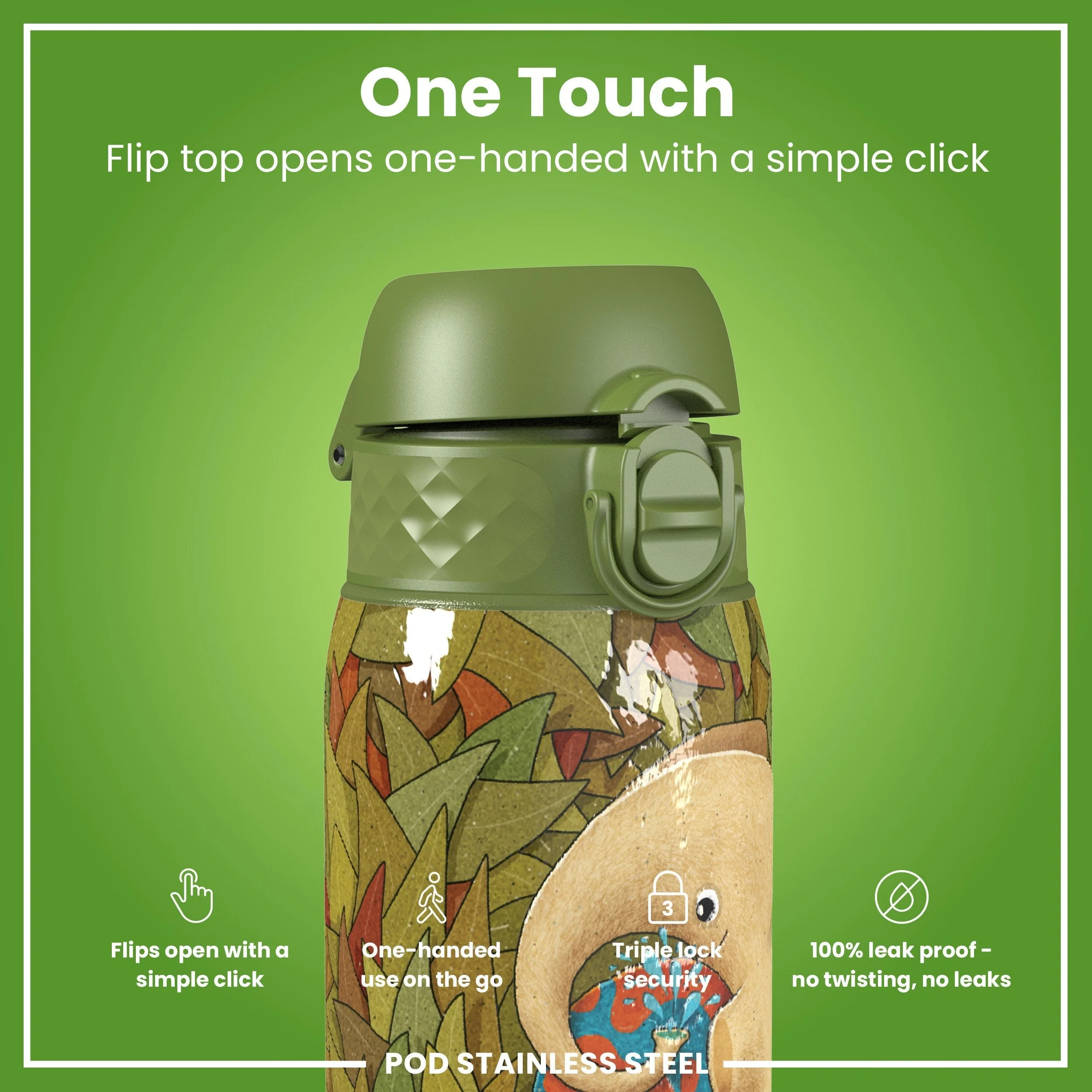 Leichte Edelstahl-Trinkflasche, Elefant, 400 ml - Image 3