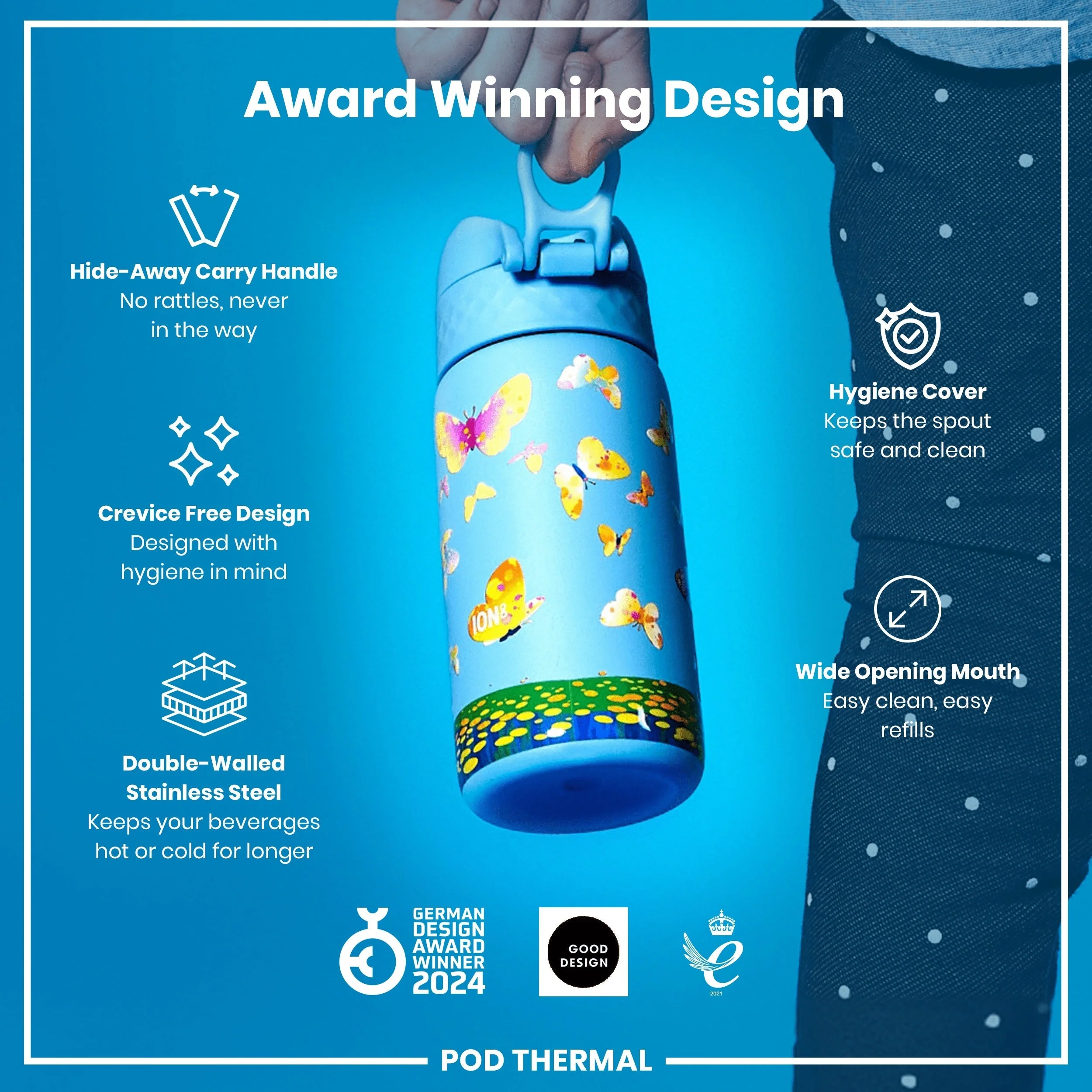 Isolierte Edelstahl-Trinkflasche, Butterfly-Catcher, 320 ml - Image 6
