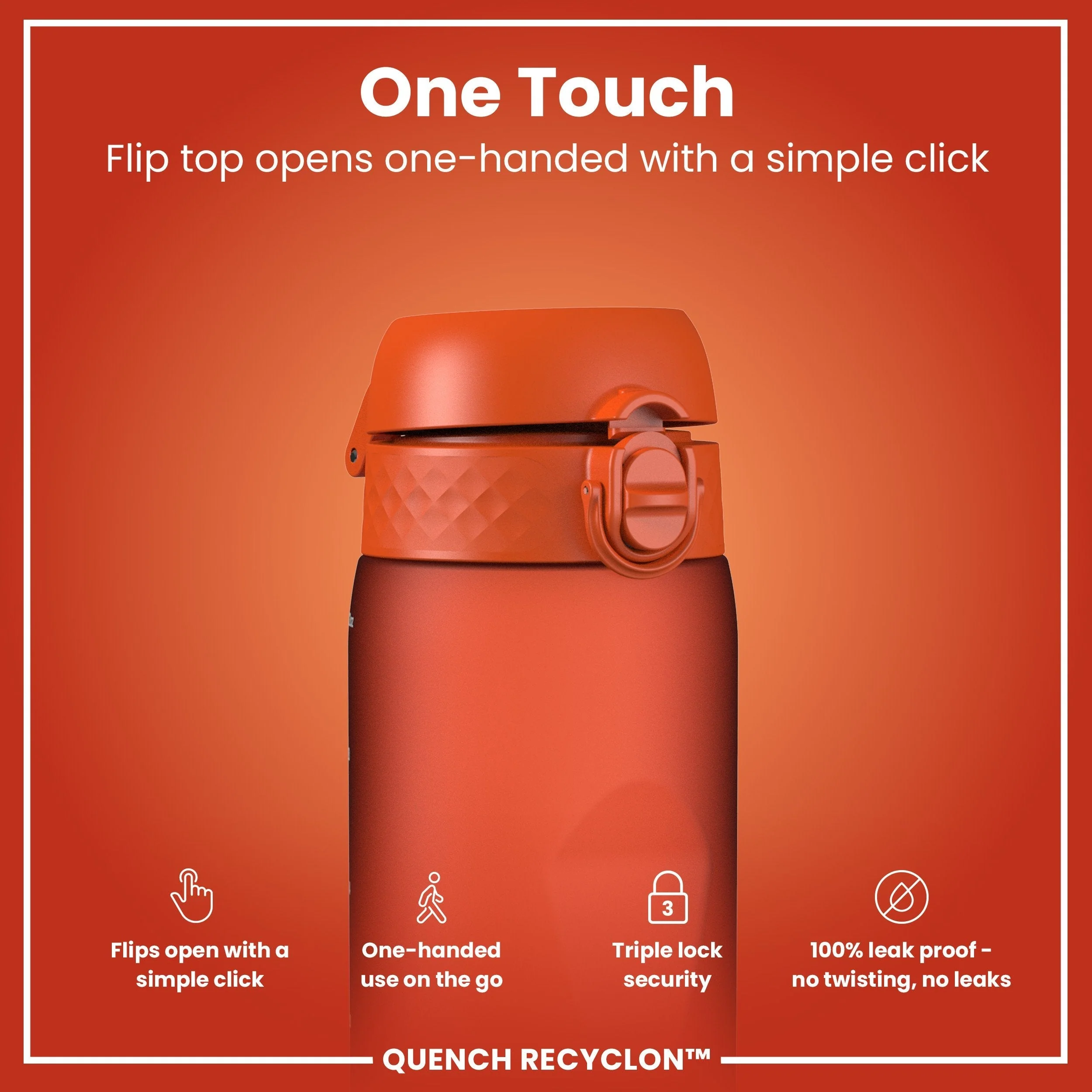 Recyclon-Trinkflasche, Herzorange, 1 L - Image 3