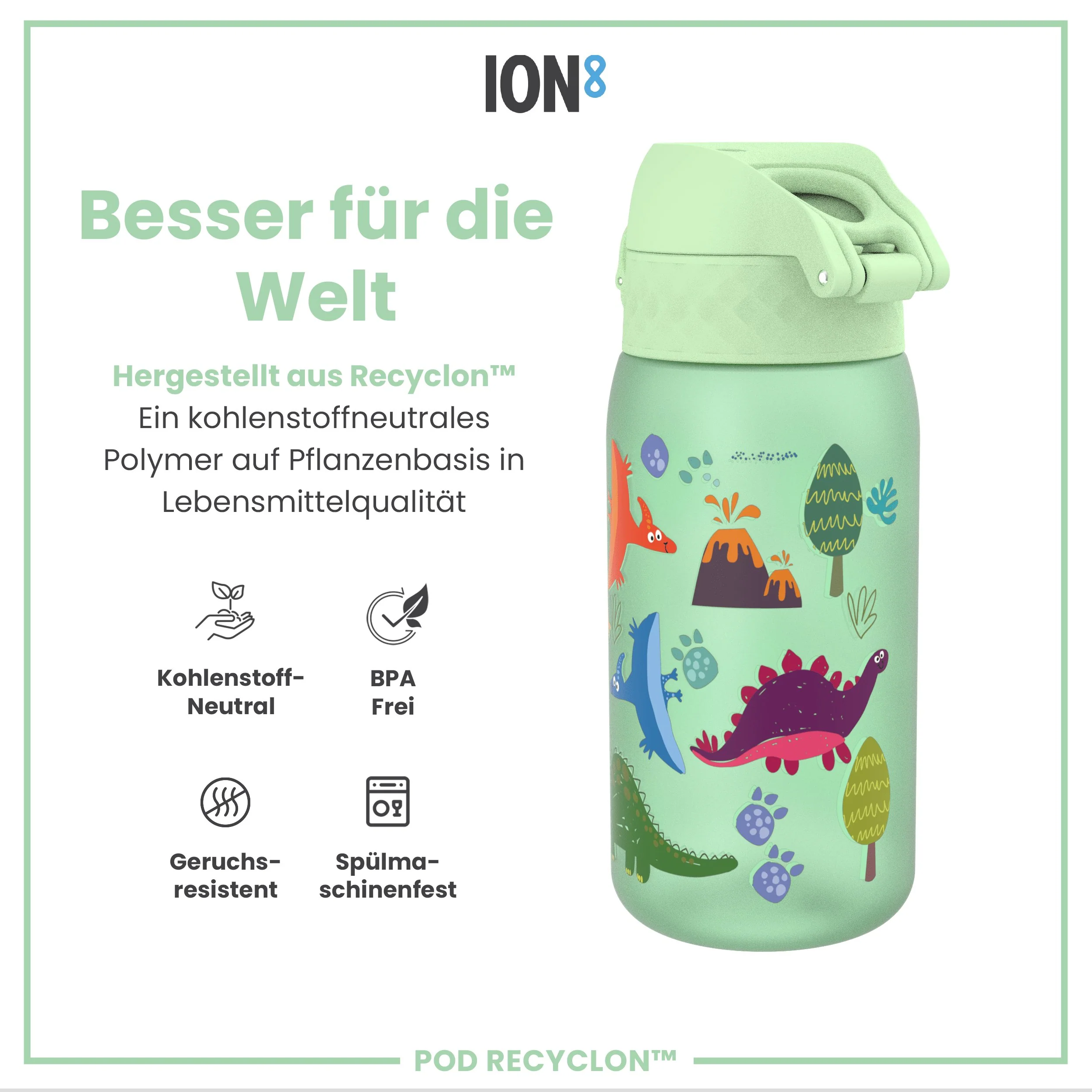 Recyclon Trinkflasche, Design „Dinosaurier“, 350 ml - Image 5