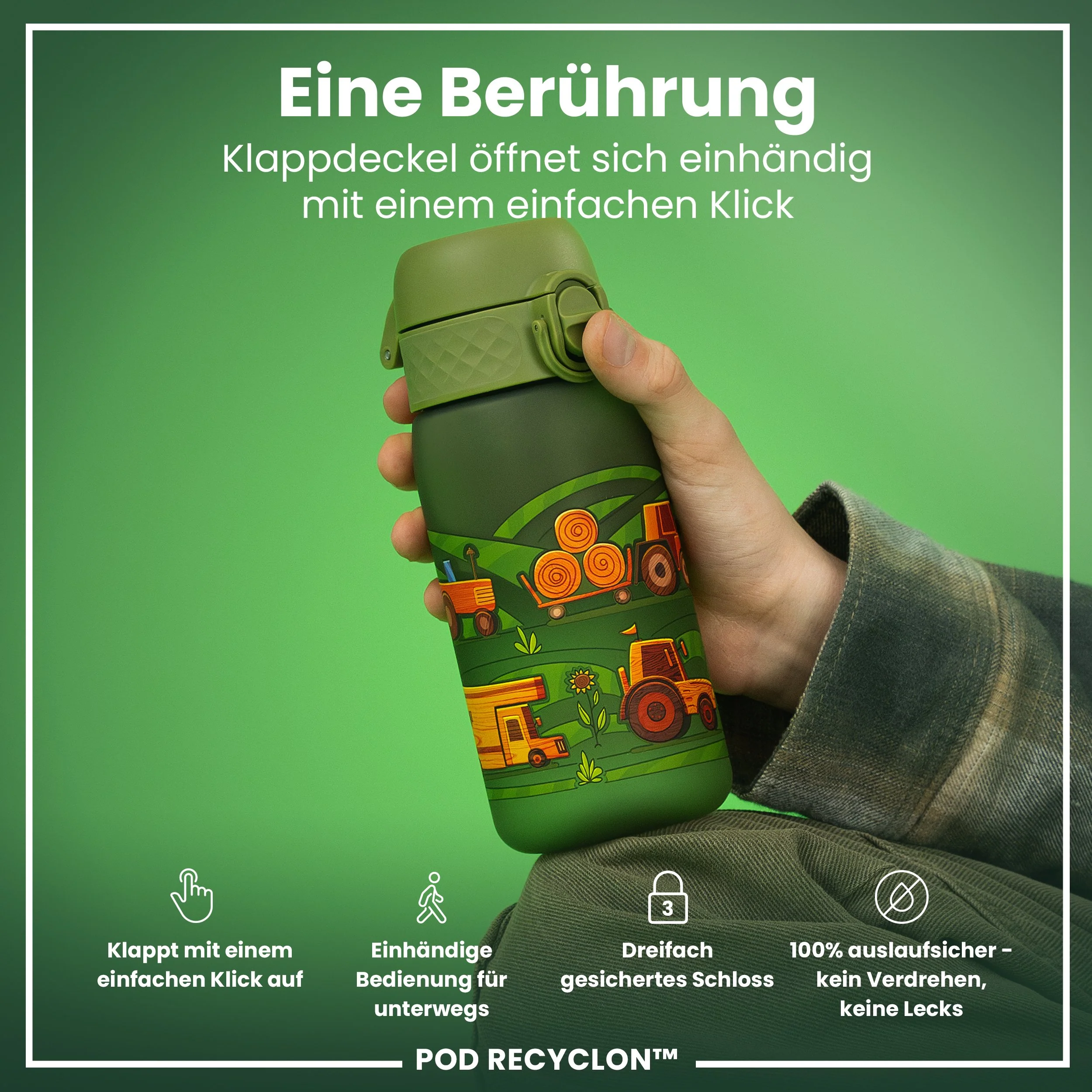 Recyclon Trinkflasche, Landmaschinen, 350 ml - Image 3