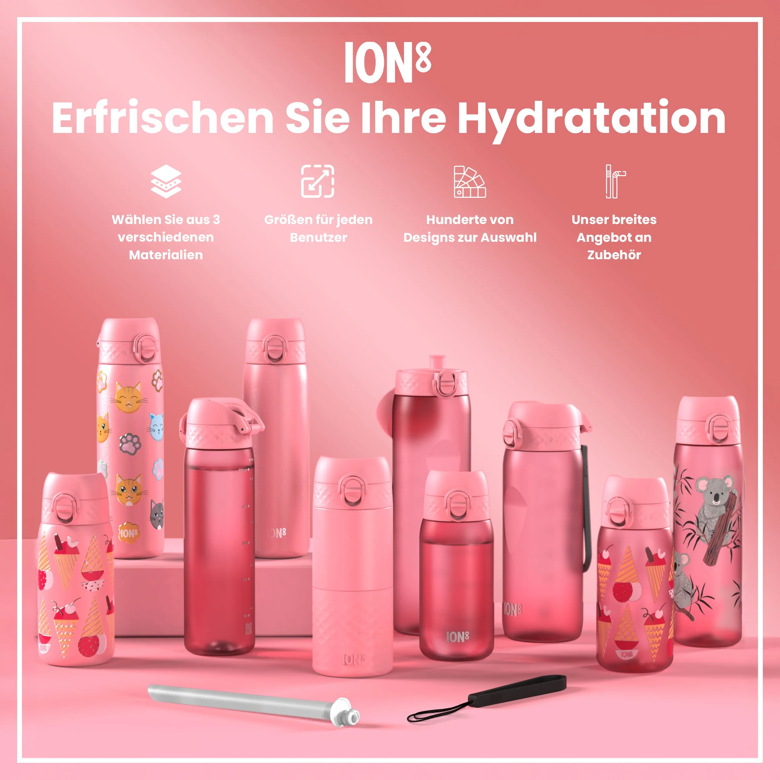 Recyclon Trinkflasche, Eiscreme-Design, 350 ml - Image 7