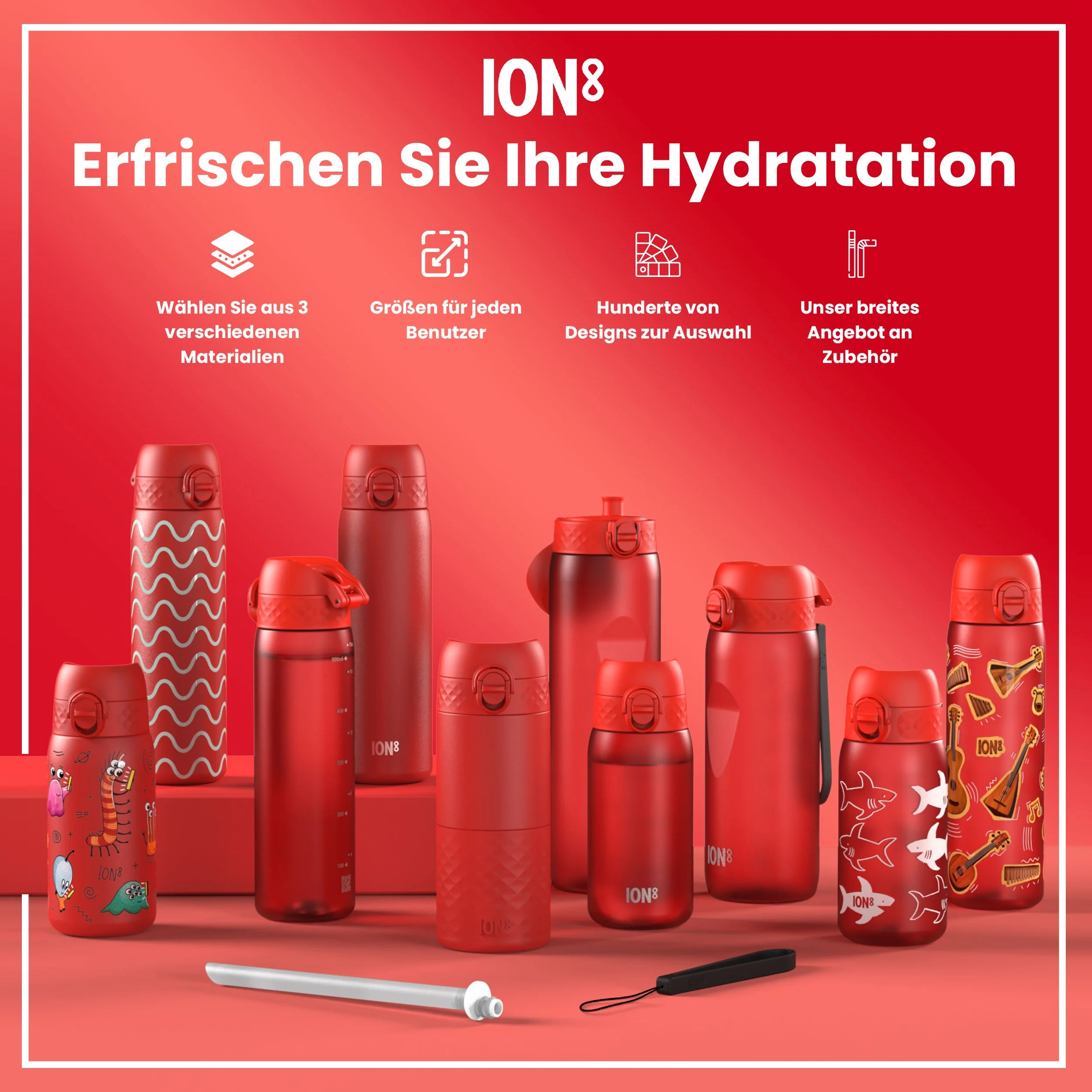 Recyclon Trinkflasche, Rote Einhorn, 350 ml - Image 7