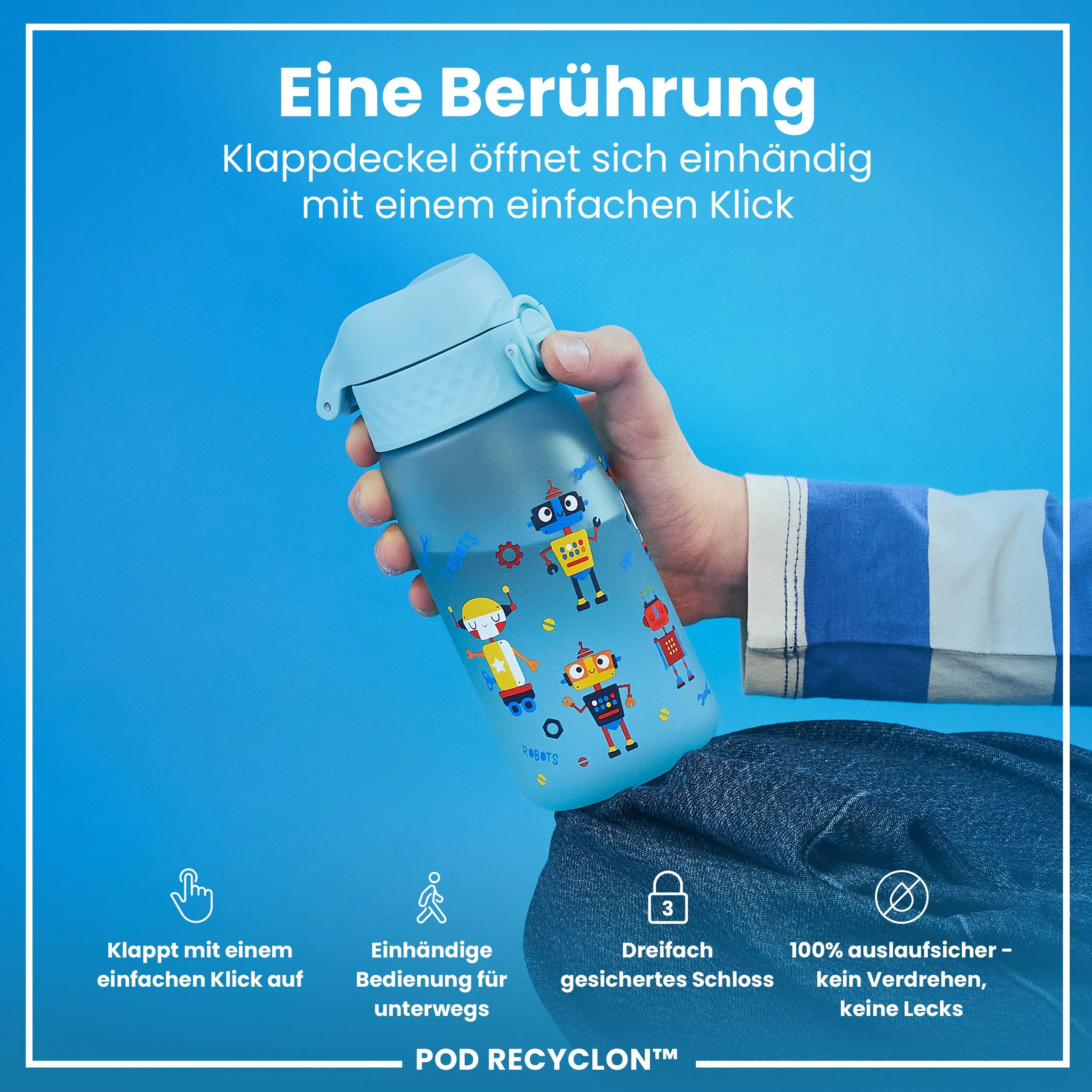 Recyclon Trinkflasche, Roboter, 350 ml - Image 3