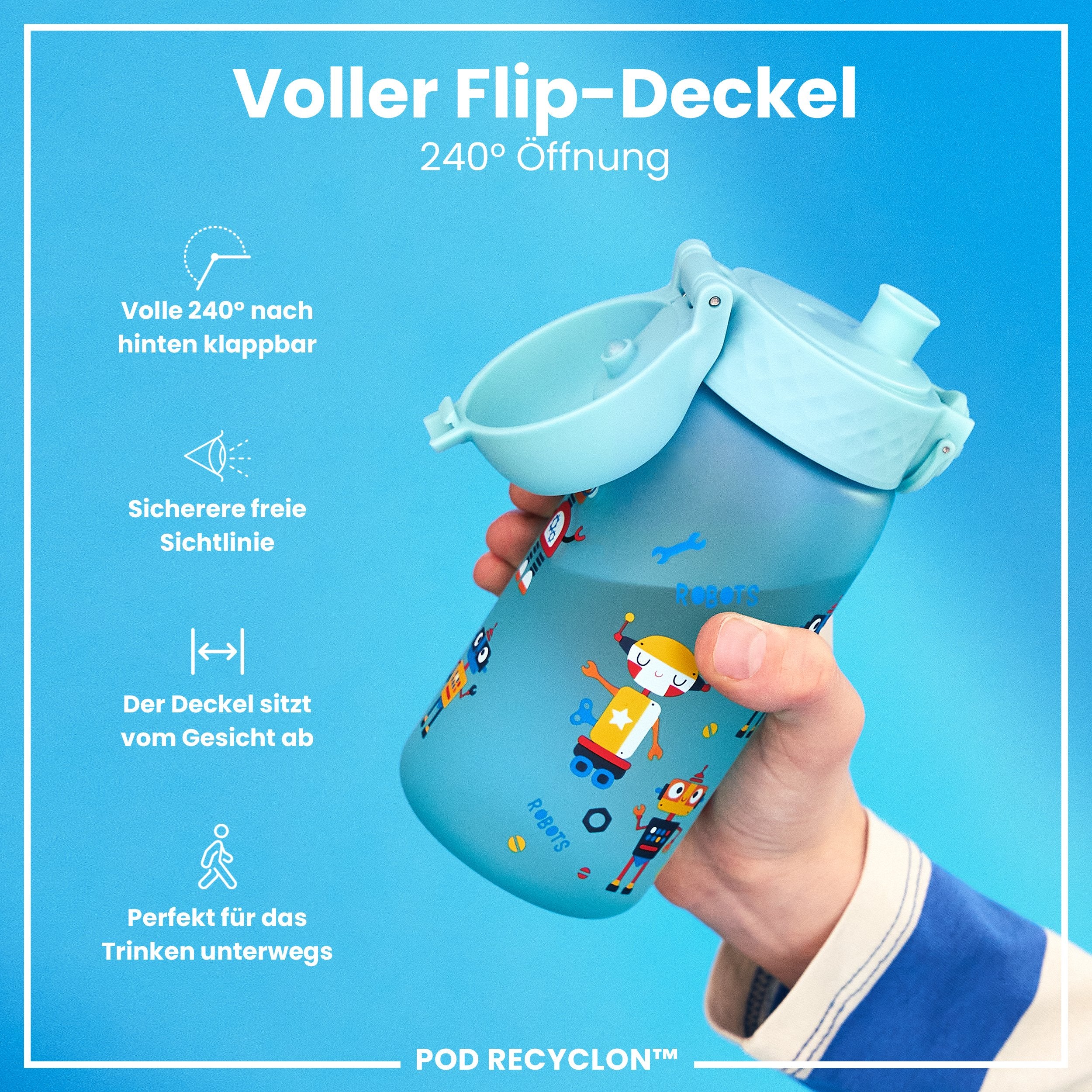 Recyclon Trinkflasche, Roboter, 350 ml - Image 4