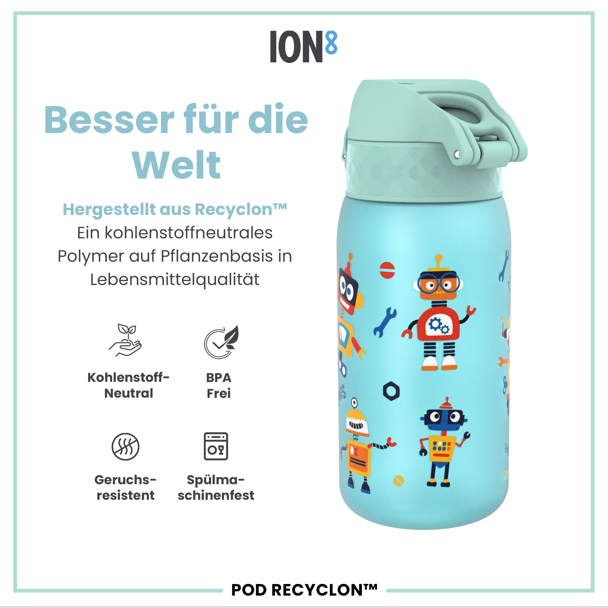 Recyclon Trinkflasche, Roboter, 350 ml - Image 5