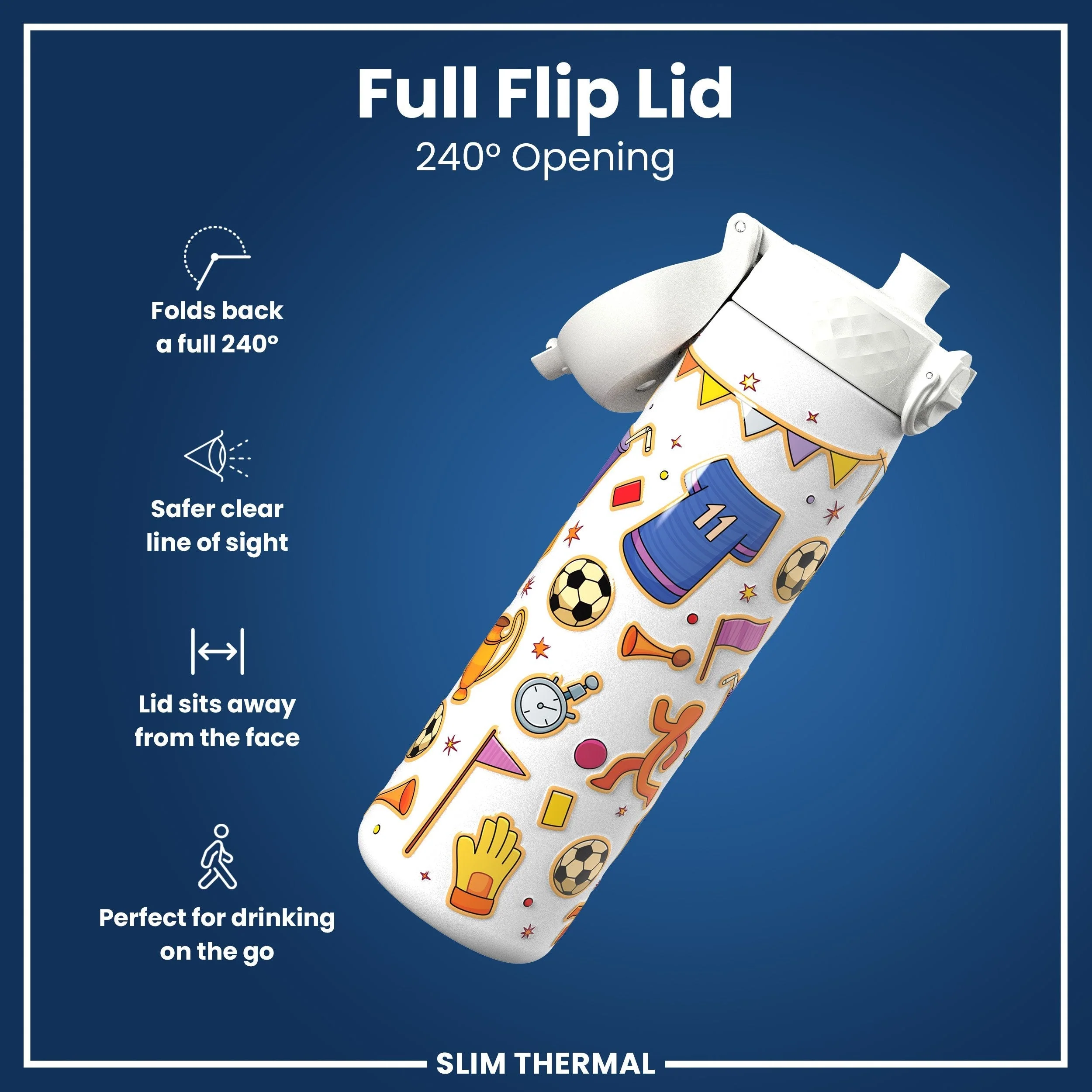 Isolierte Edelstahl-Trinkflasche, Fußball, 500 ml - Image 4