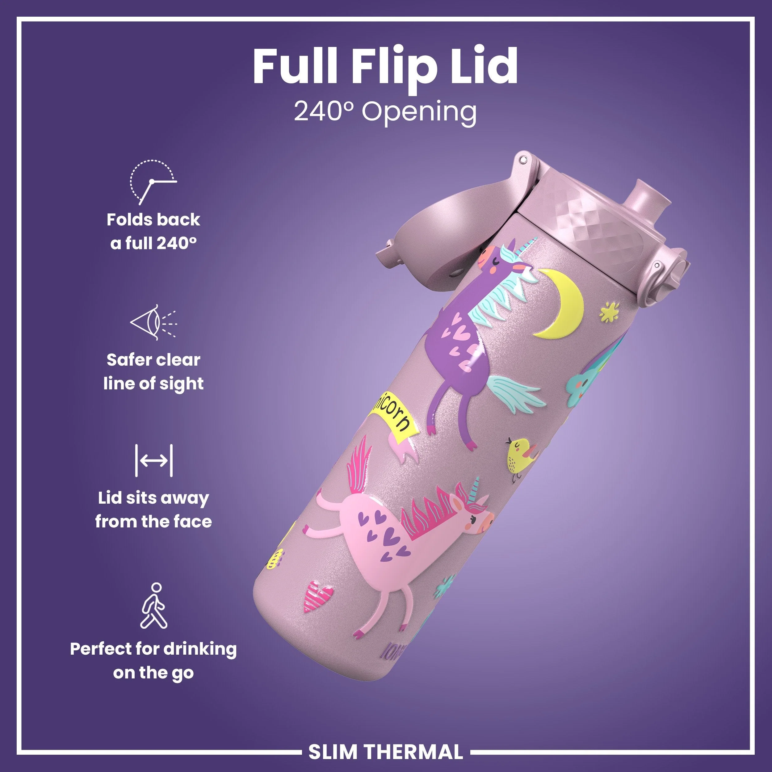 Isolierte Edelstahl-Trinkflasche, Einhörner, 500 ml - Image 4