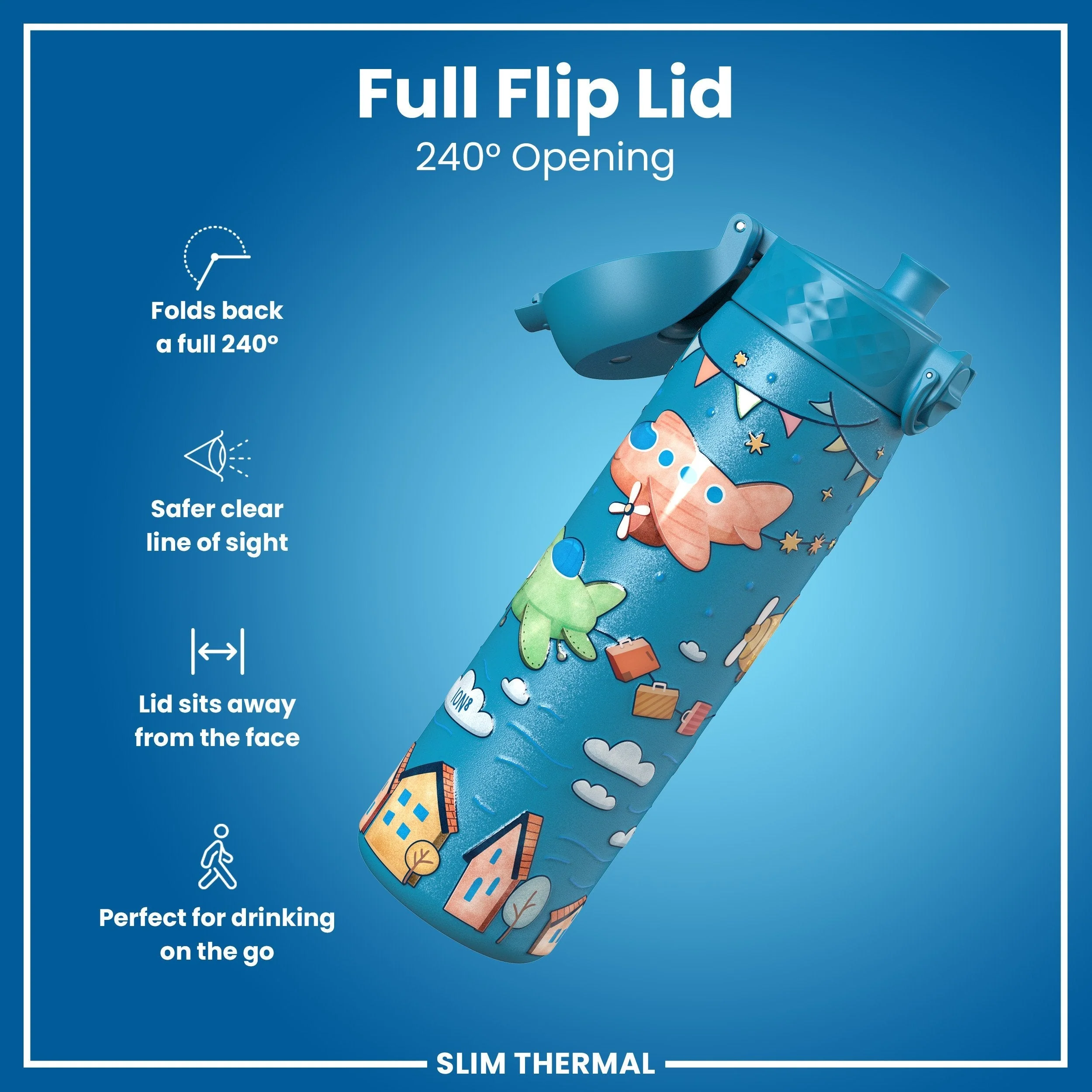 Isolierte Edelstahl-Trinkflasche, Flugzeuge, 500 ml - Image 4