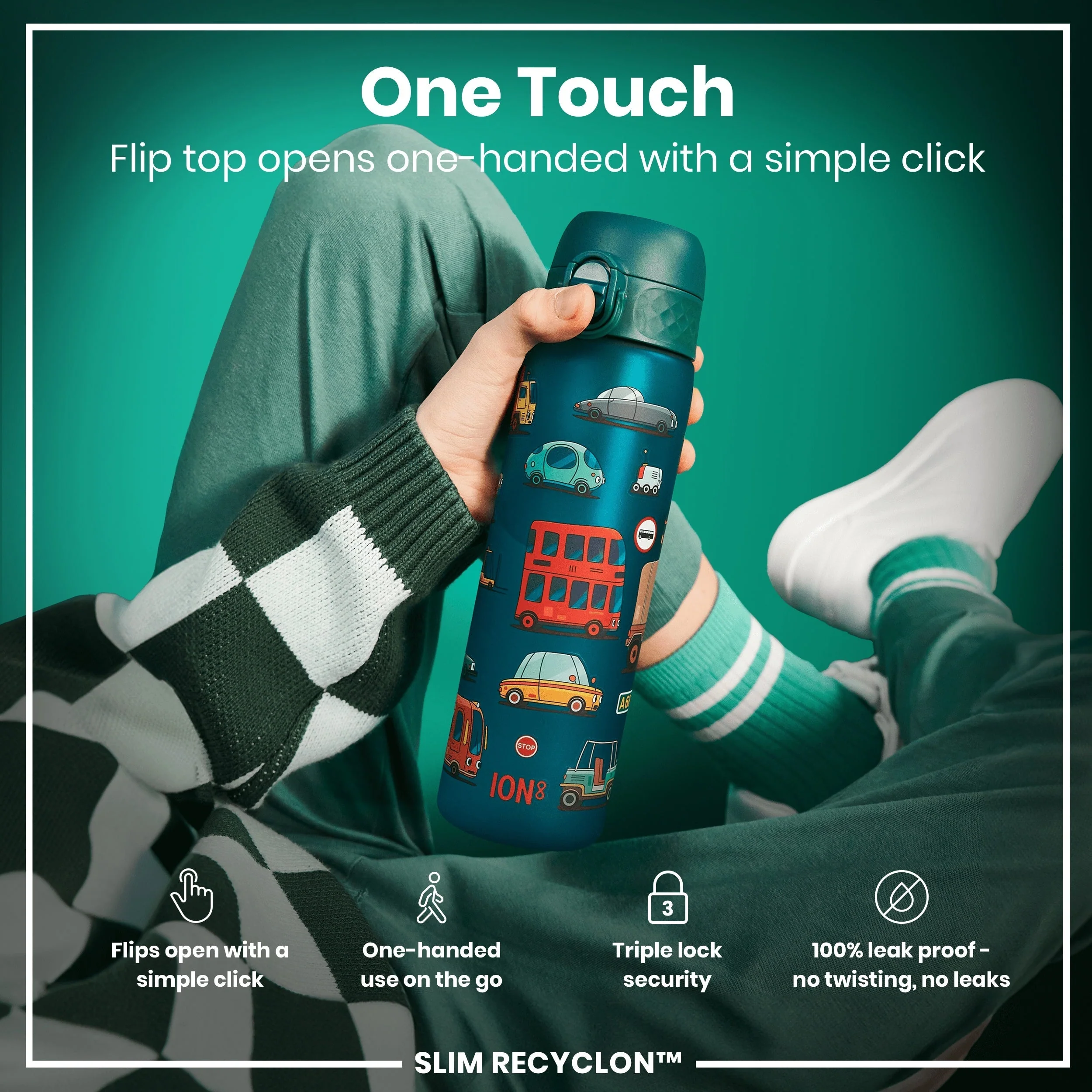 Recyclon Trinkflasche, Auto-Design, 500 ml - Image 3