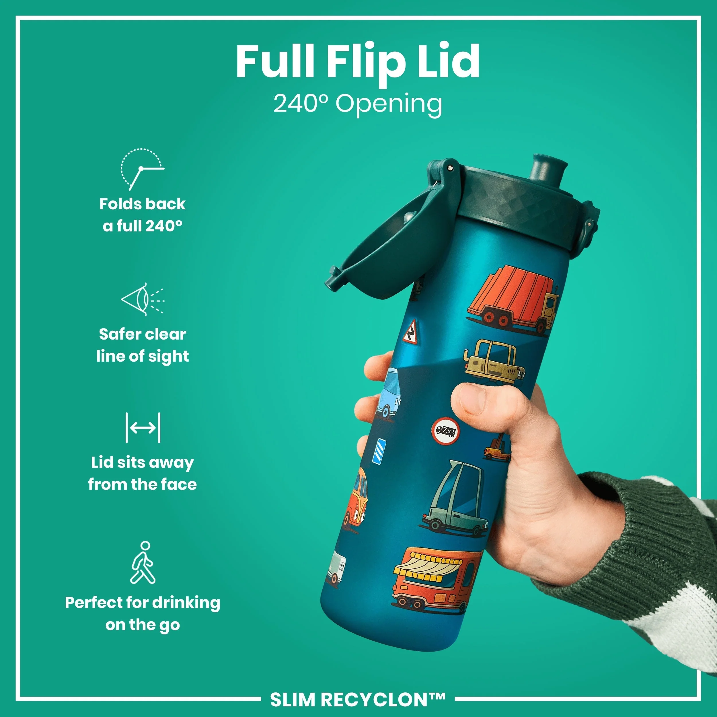 Recyclon Trinkflasche, Auto-Design, 500 ml - Image 4