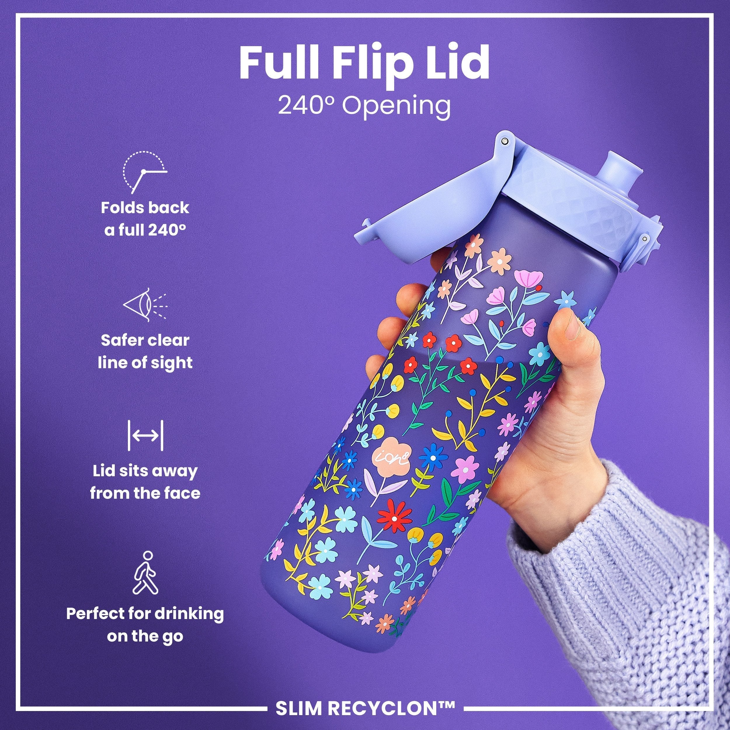 Recyclon Trinkflasche, Blumenmuster, 500 ml - Image 4