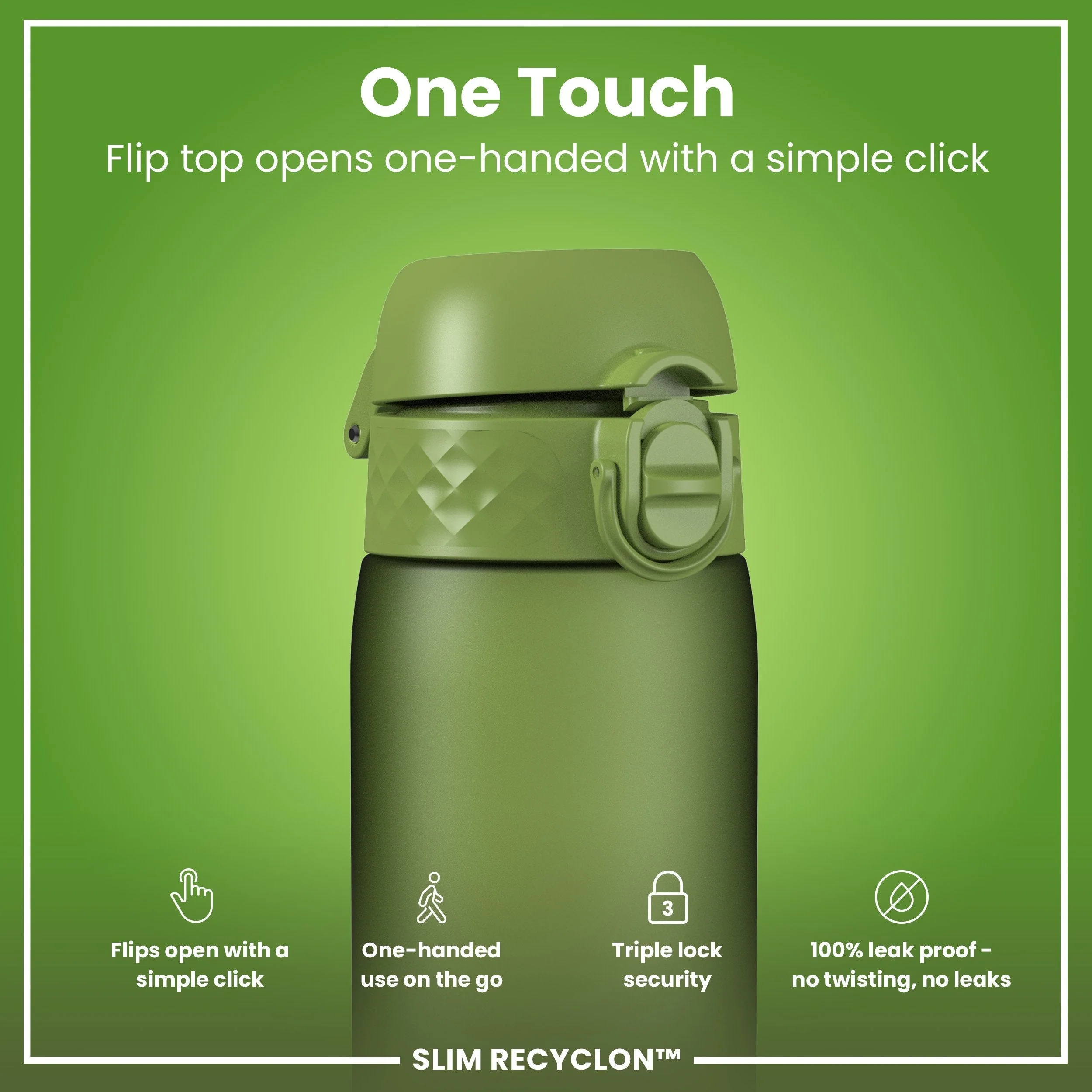Recyclon Trinkflasche, Khakigrün, 500 ml - Image 3
