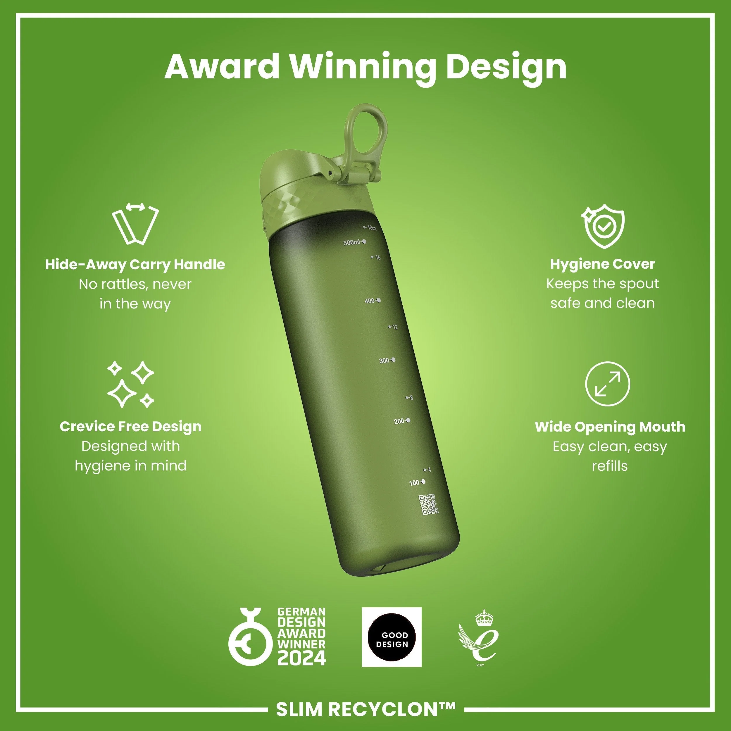 Recyclon Trinkflasche, Khakigrün, 500 ml - Image 6