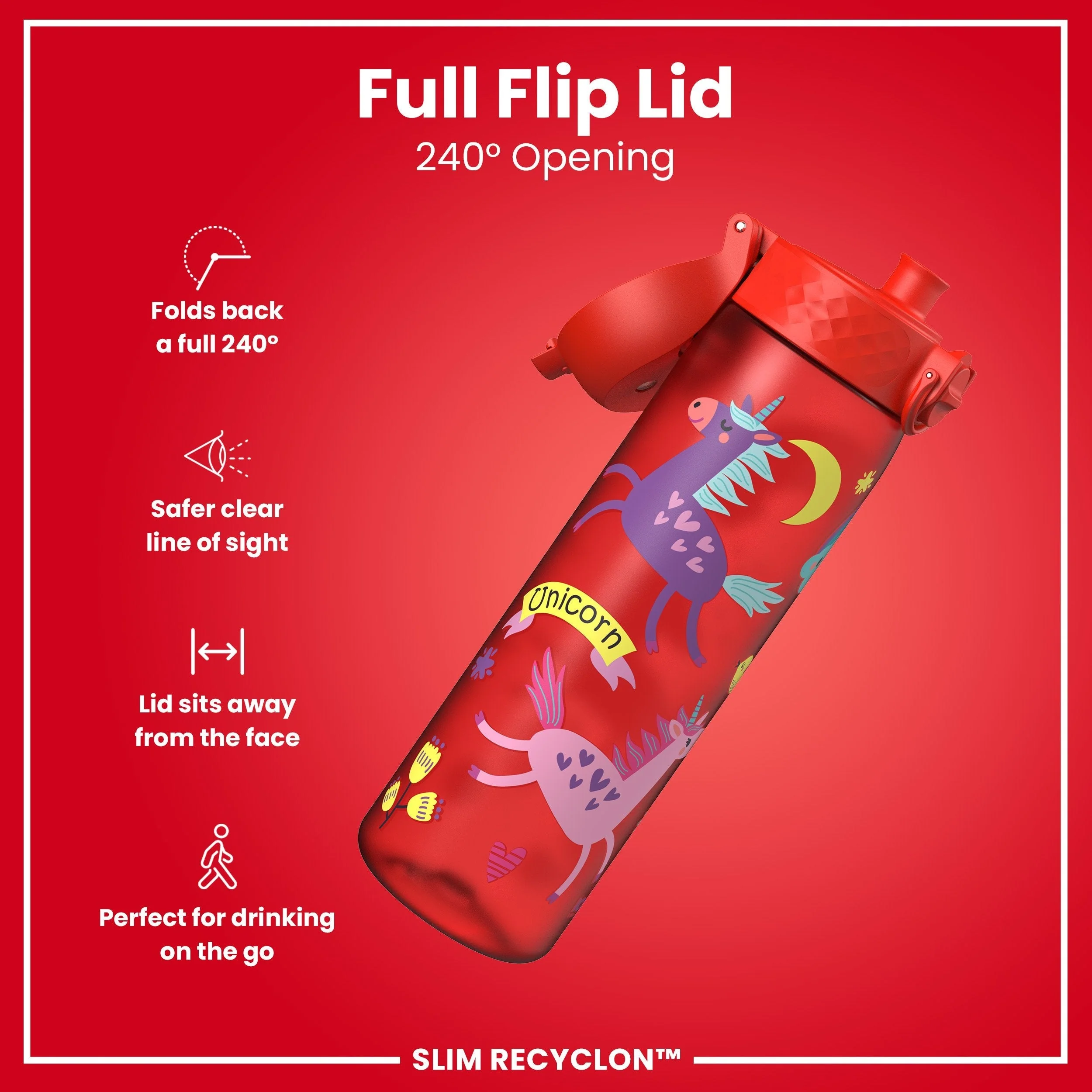 Recyclon Trinkflasche, Rote Einhörner, 500 ml - Image 4