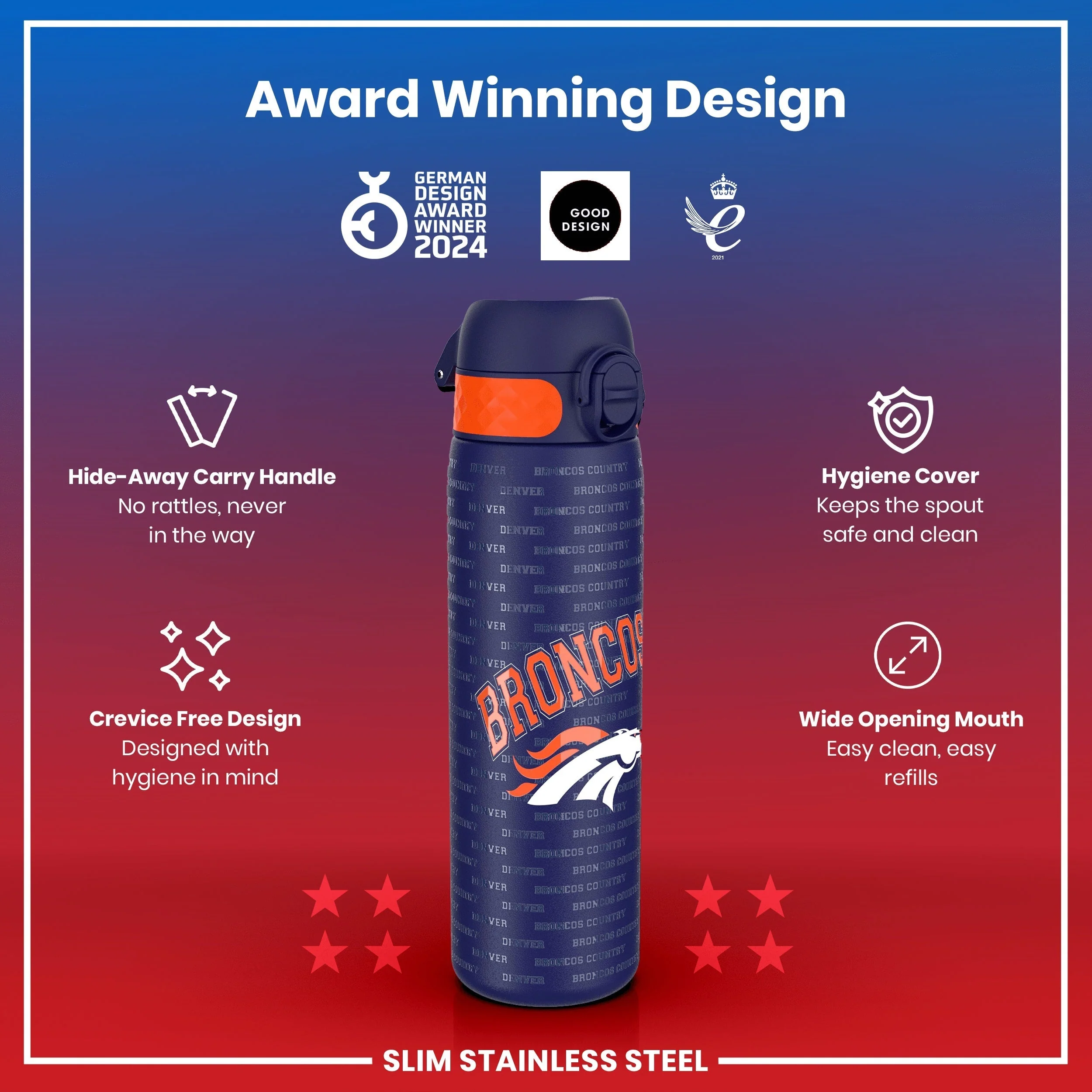 NFL x ION8, Leichte Edelstahl, Denver Broncos, 600 ml - Image 6