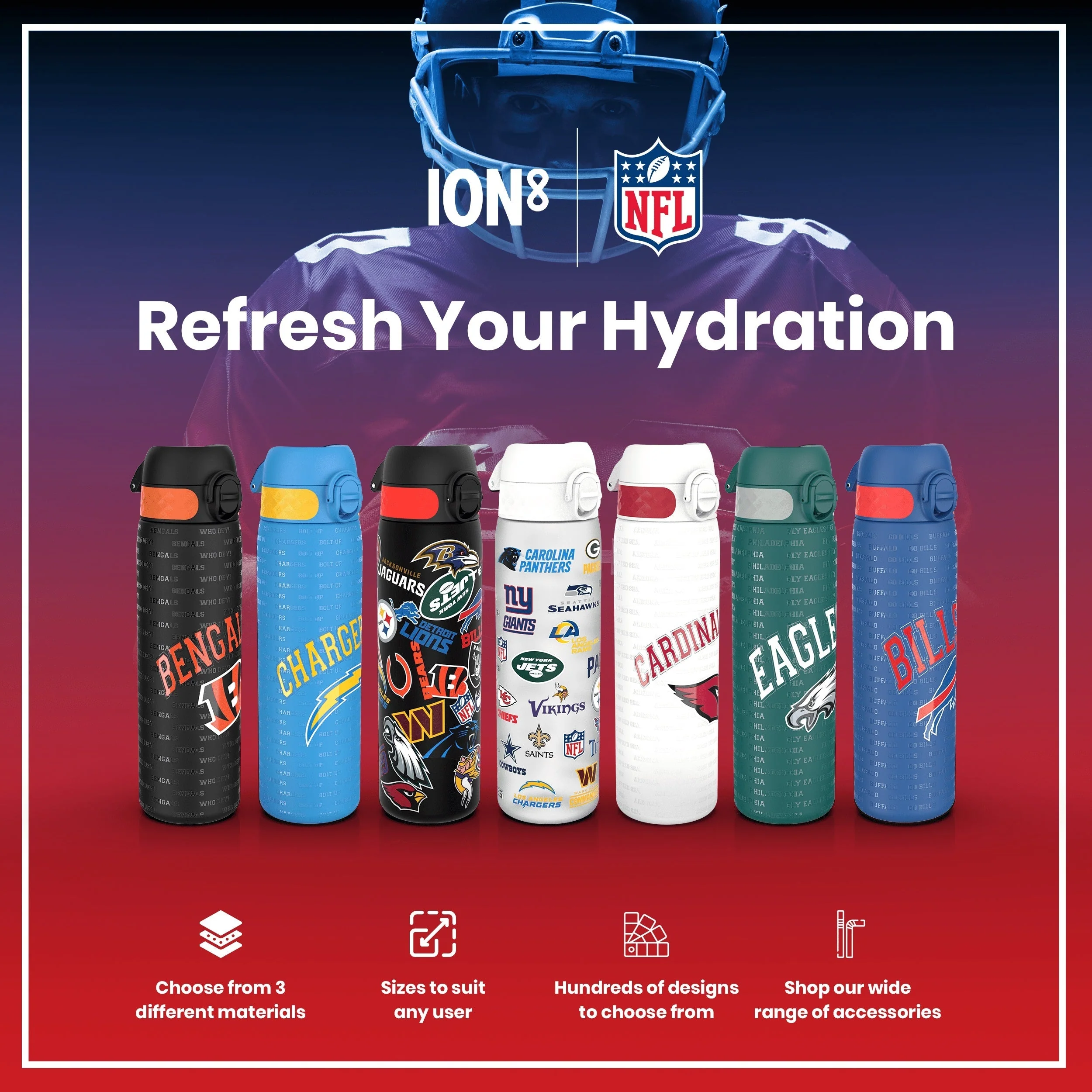 NFL x ION8, Leichte Edelstahl, Denver Broncos, 600 ml - Image 7
