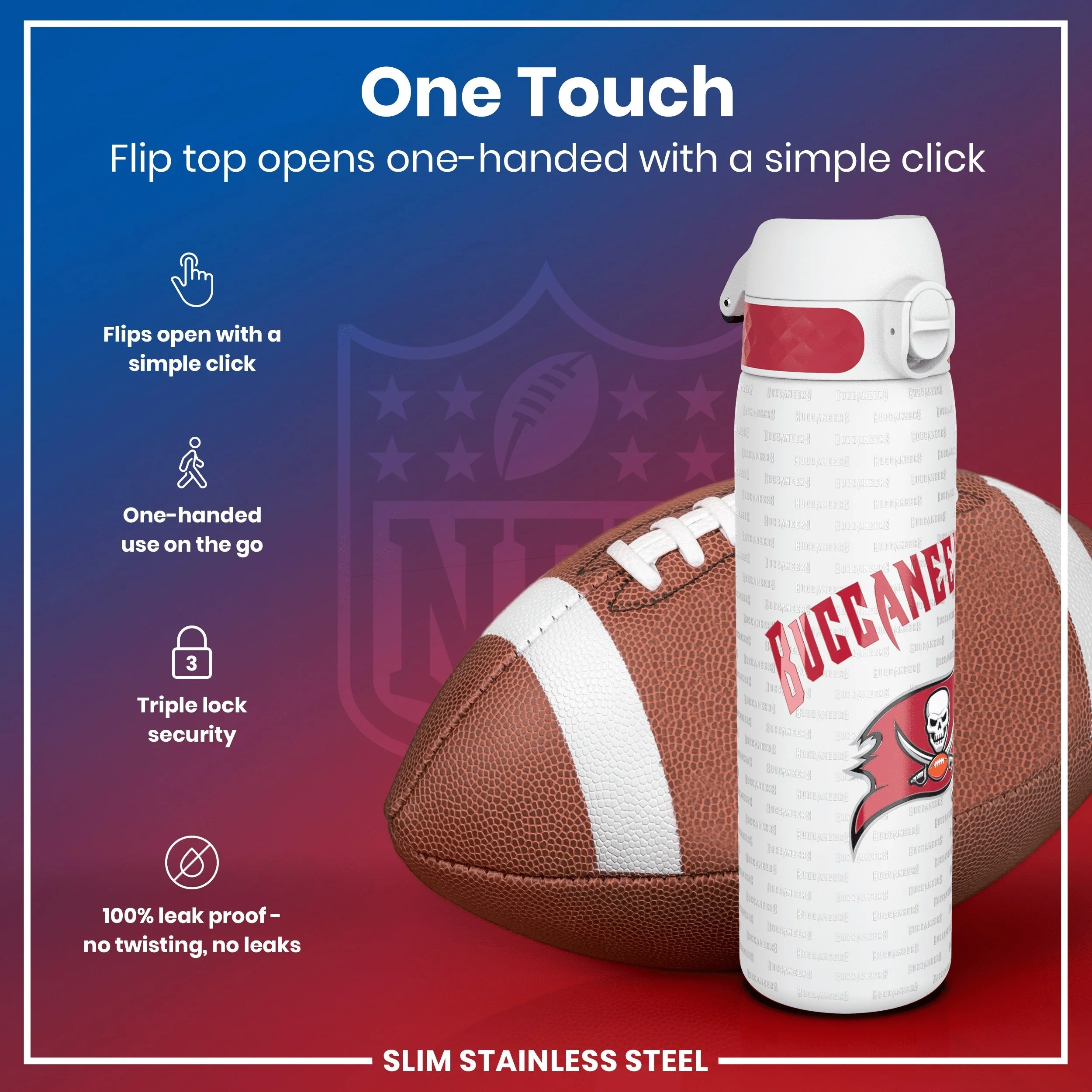 NFL x ION8, Leichte Edelstahl, Arizona Cardinals, 600 ml - Image 3