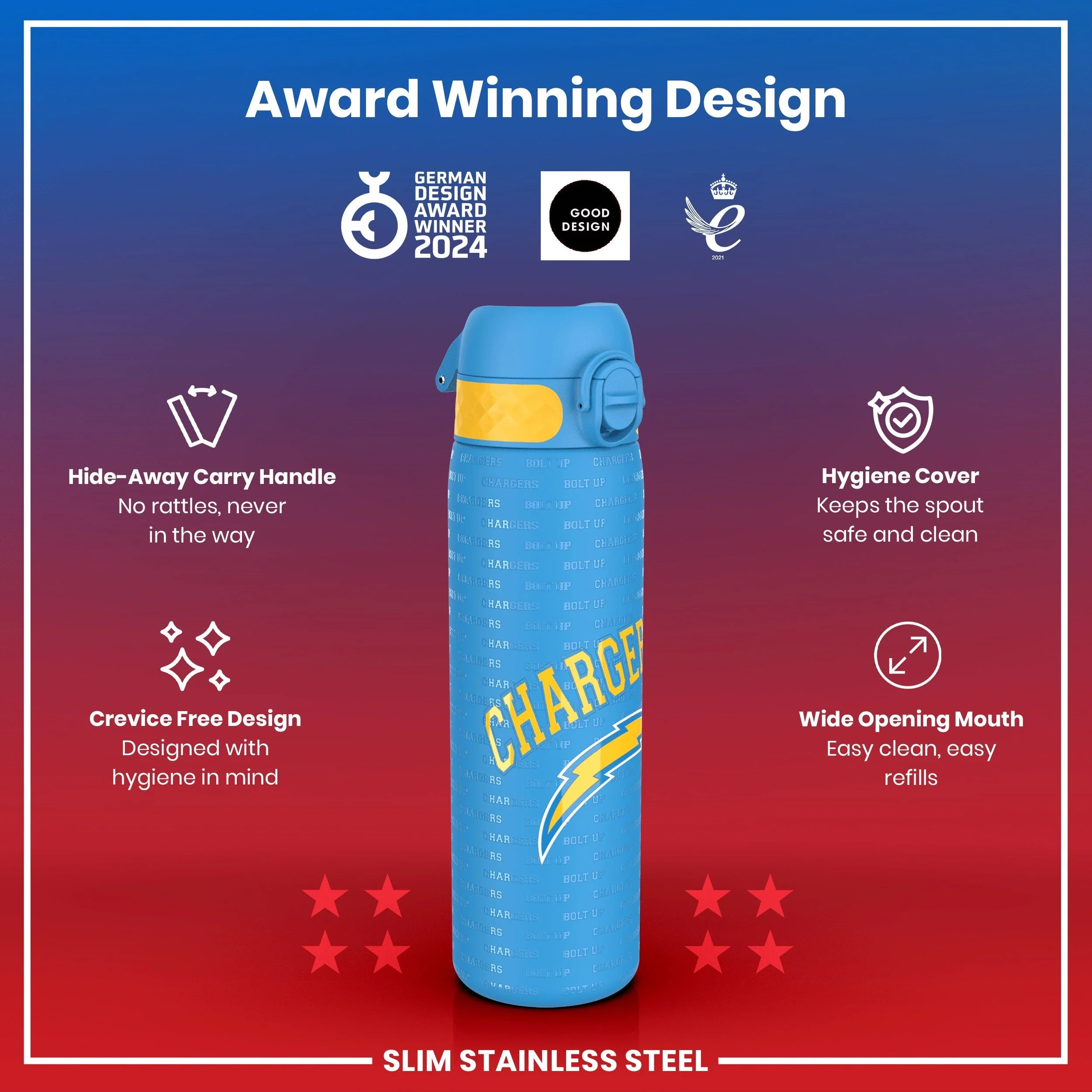 NFL x ION8, Leichte Edelstahl, Los Angeles Chargers, 600 ml - Image 6