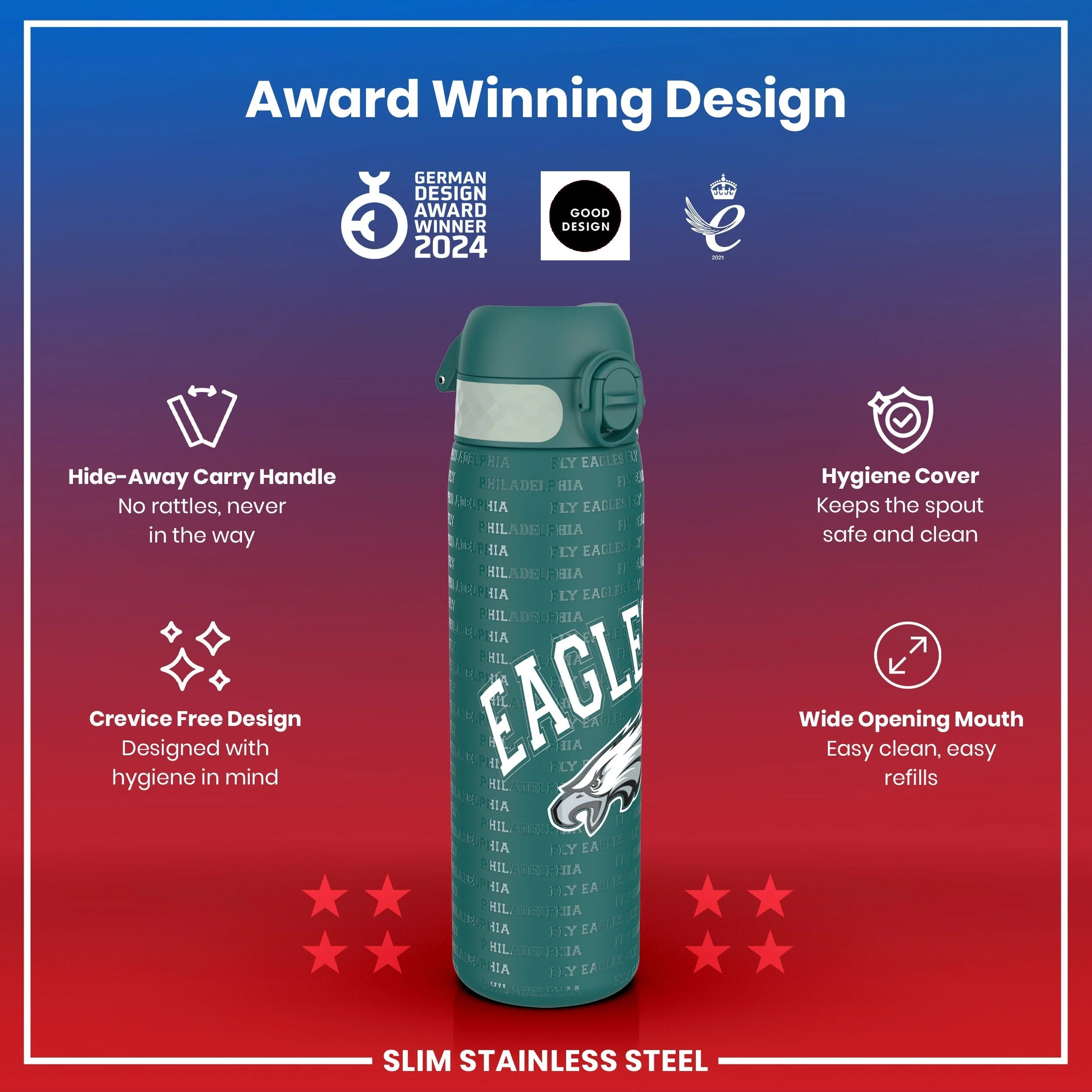 NFL x ION8, Leichte Edelstahl, Philadelphia Eagles, 600 ml - Image 6