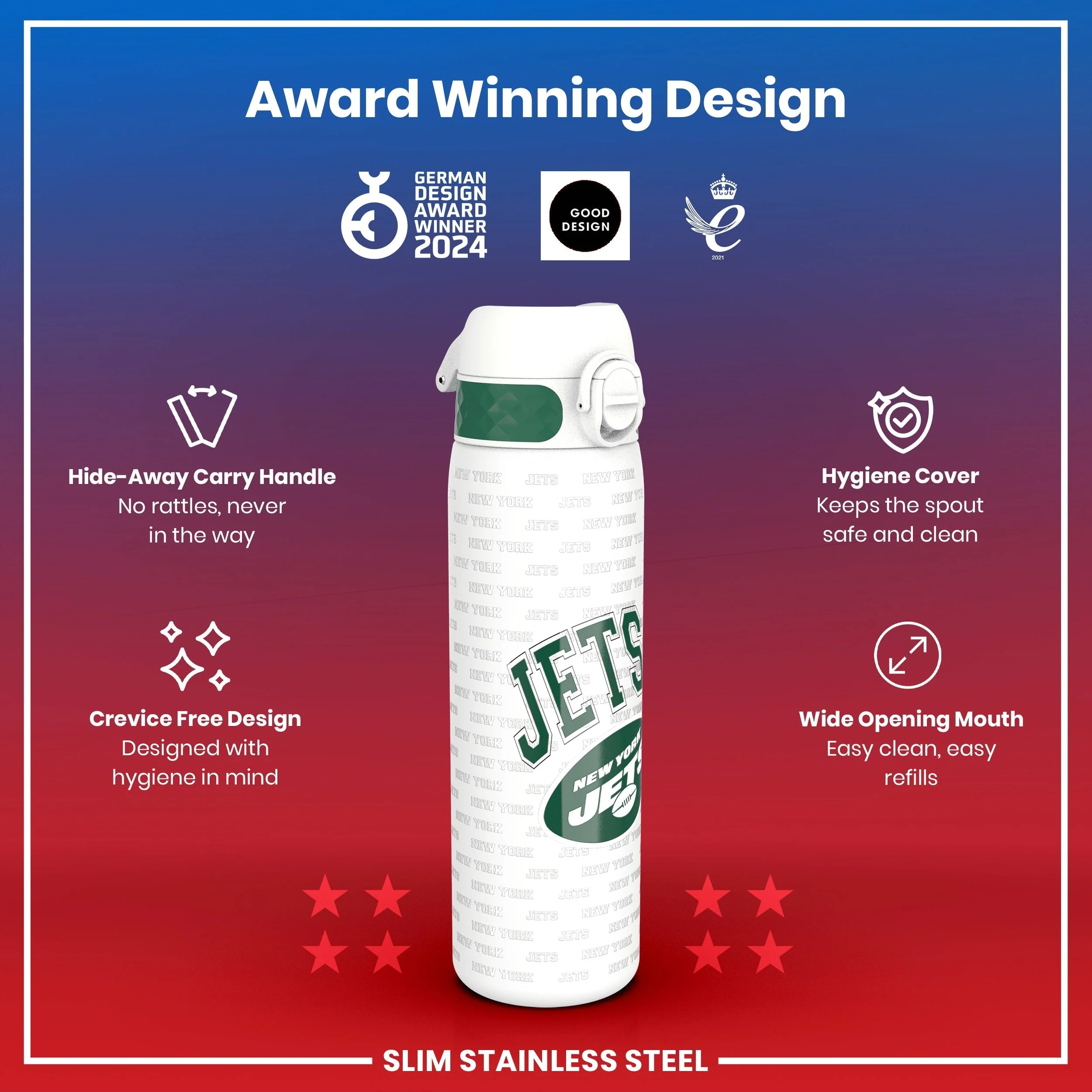 NFL x ION8, Leichte Edelstahl, New York Jets, 600 ml - Image 6