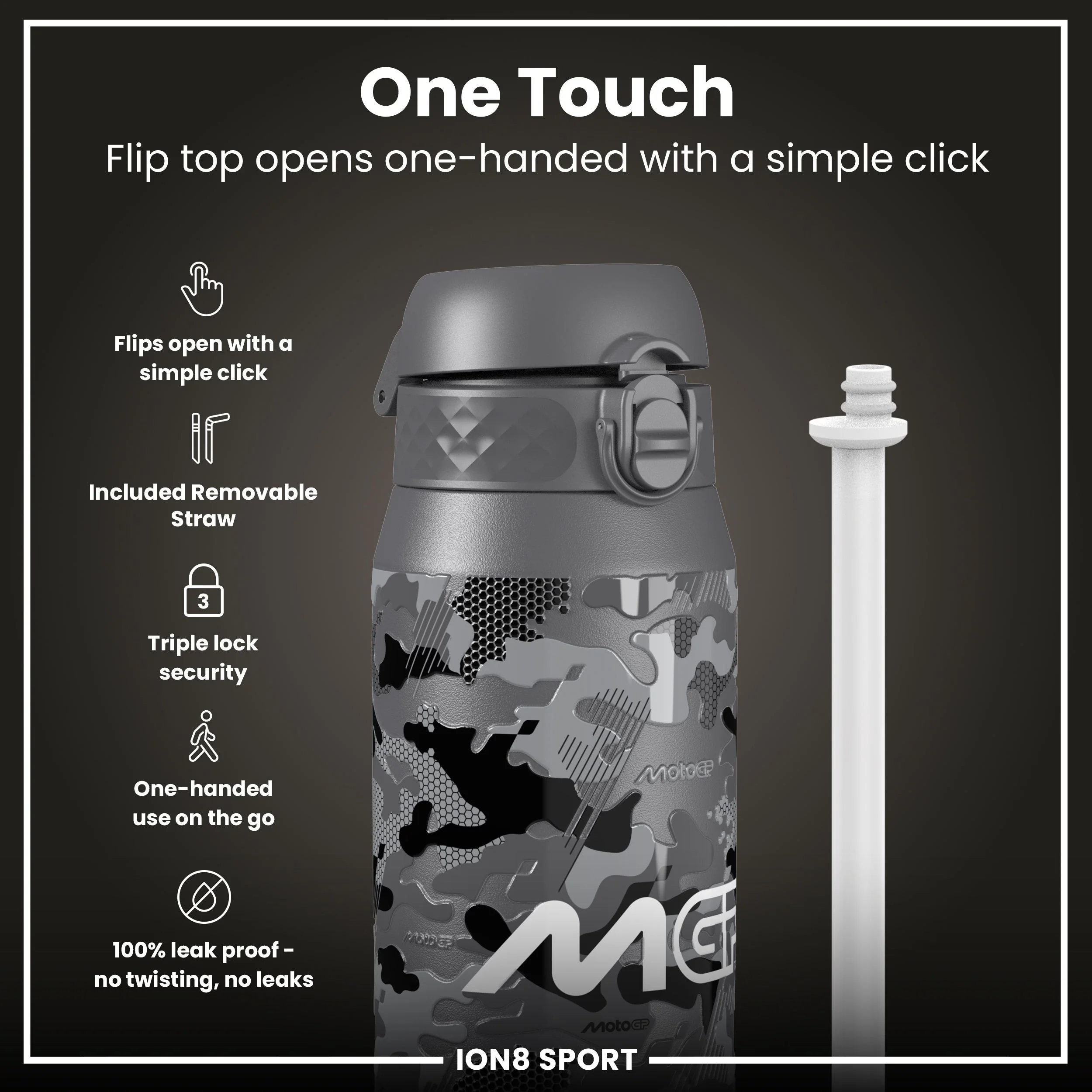 MotoGP x ION8, Isolierte EdelEdelstahl â MotoGP Camouflage, 750 ml - Image 3