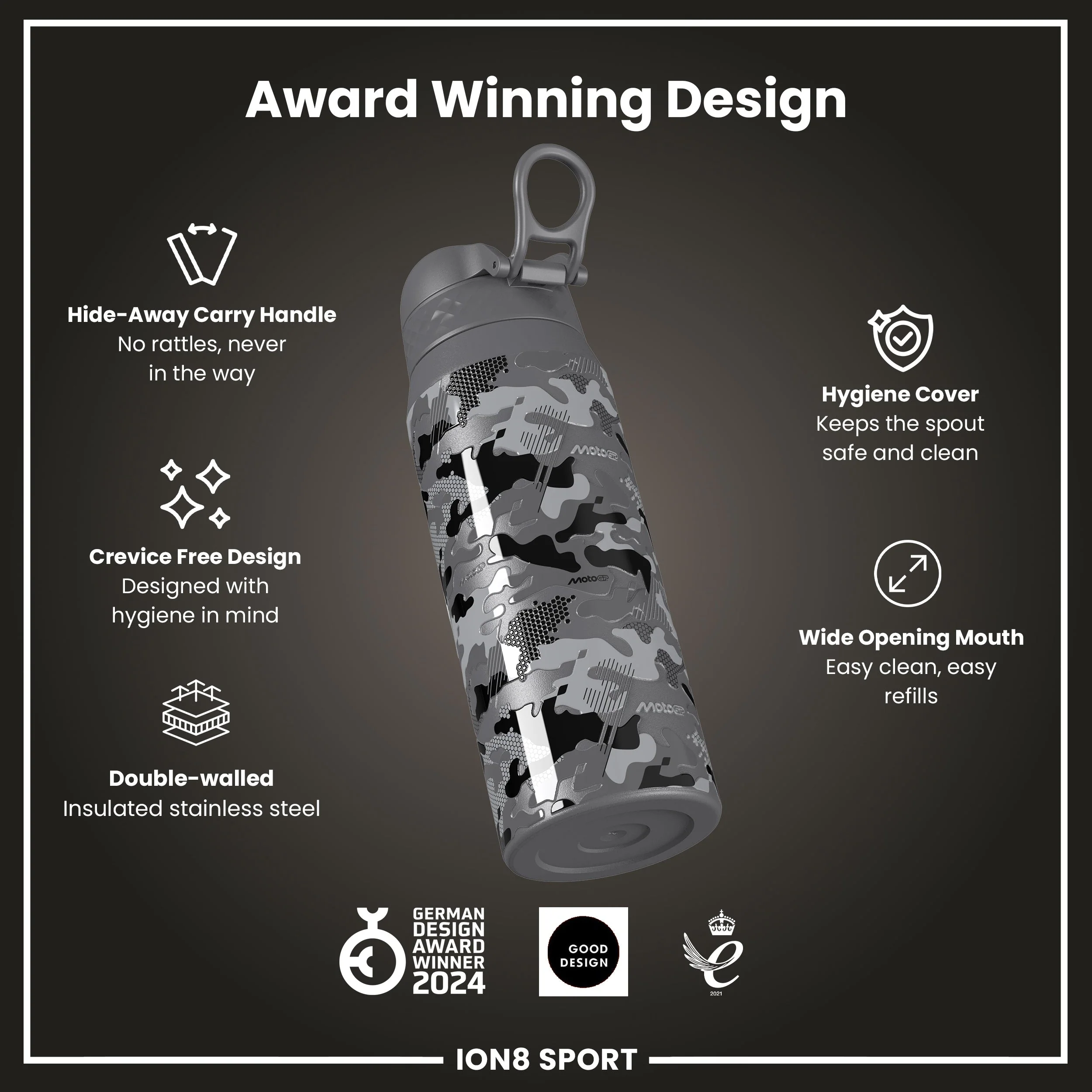 MotoGP x ION8, Isolierte EdelEdelstahl â MotoGP Camouflage, 750 ml - Image 6