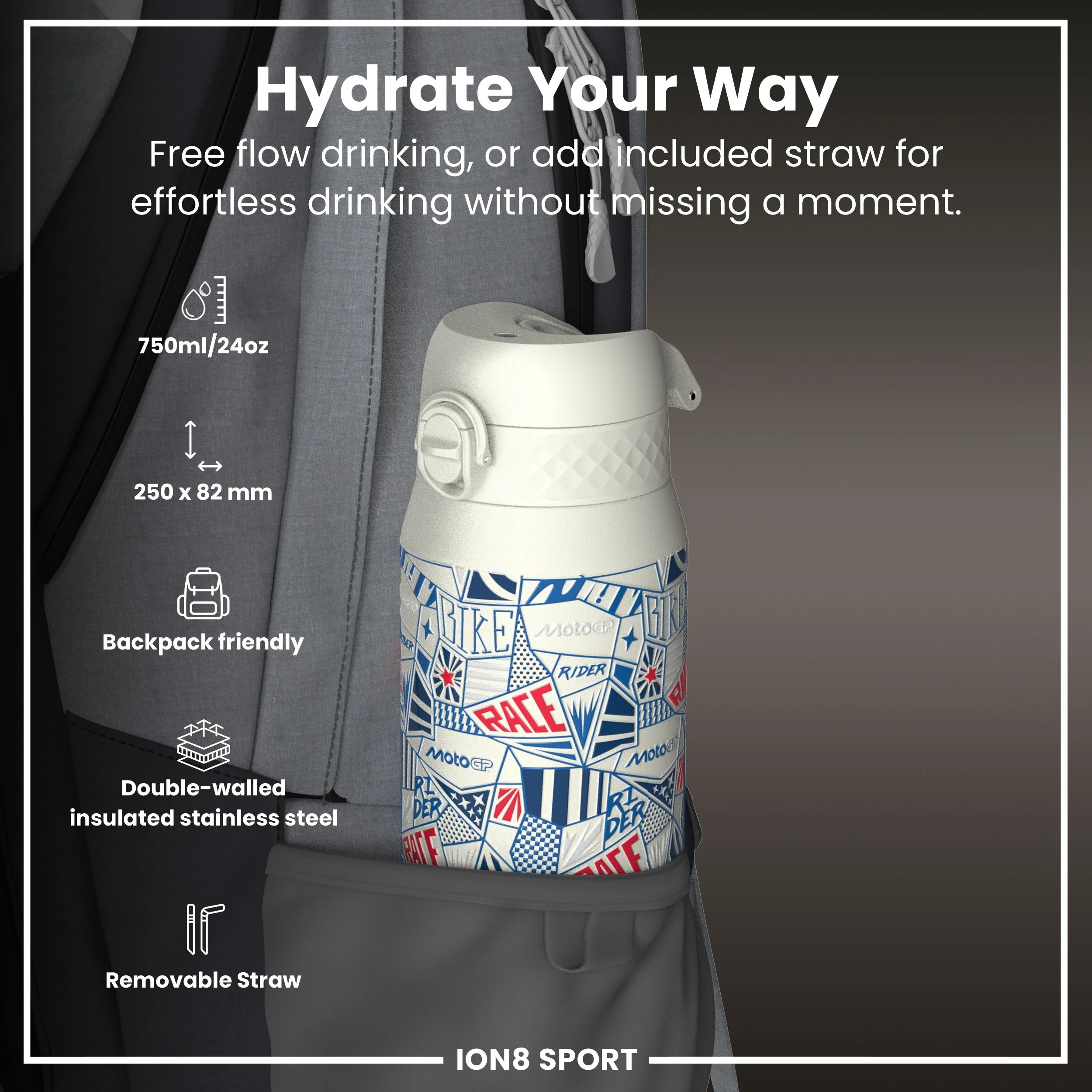 MotoGP x ION8, Isolierte EdelEdelstahl, MotoGP Street, 750 ml - Image 2