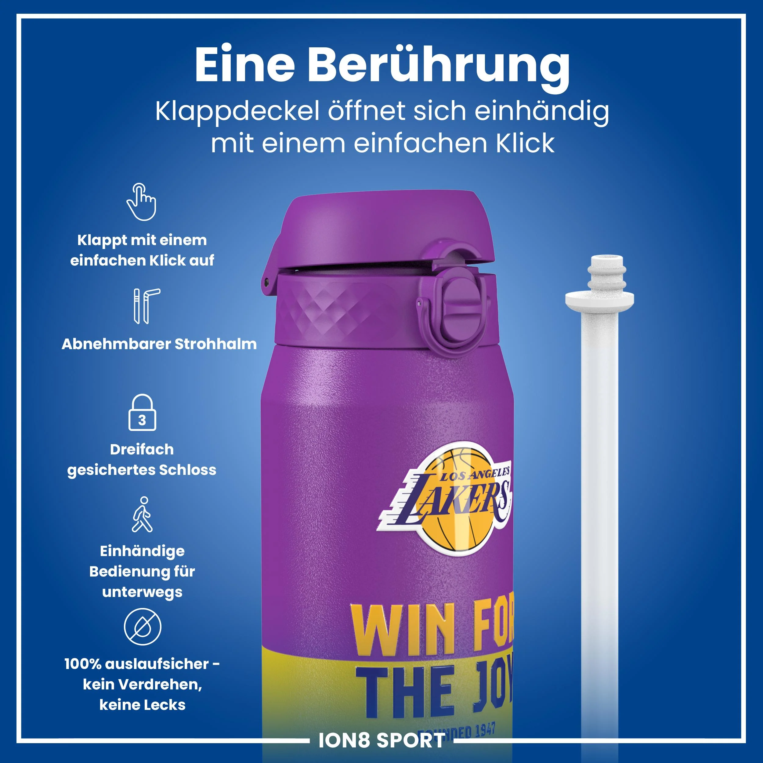 NBA x ION8, Isolierte Edelstahl, LA Lakers, 750 ml - Image 3