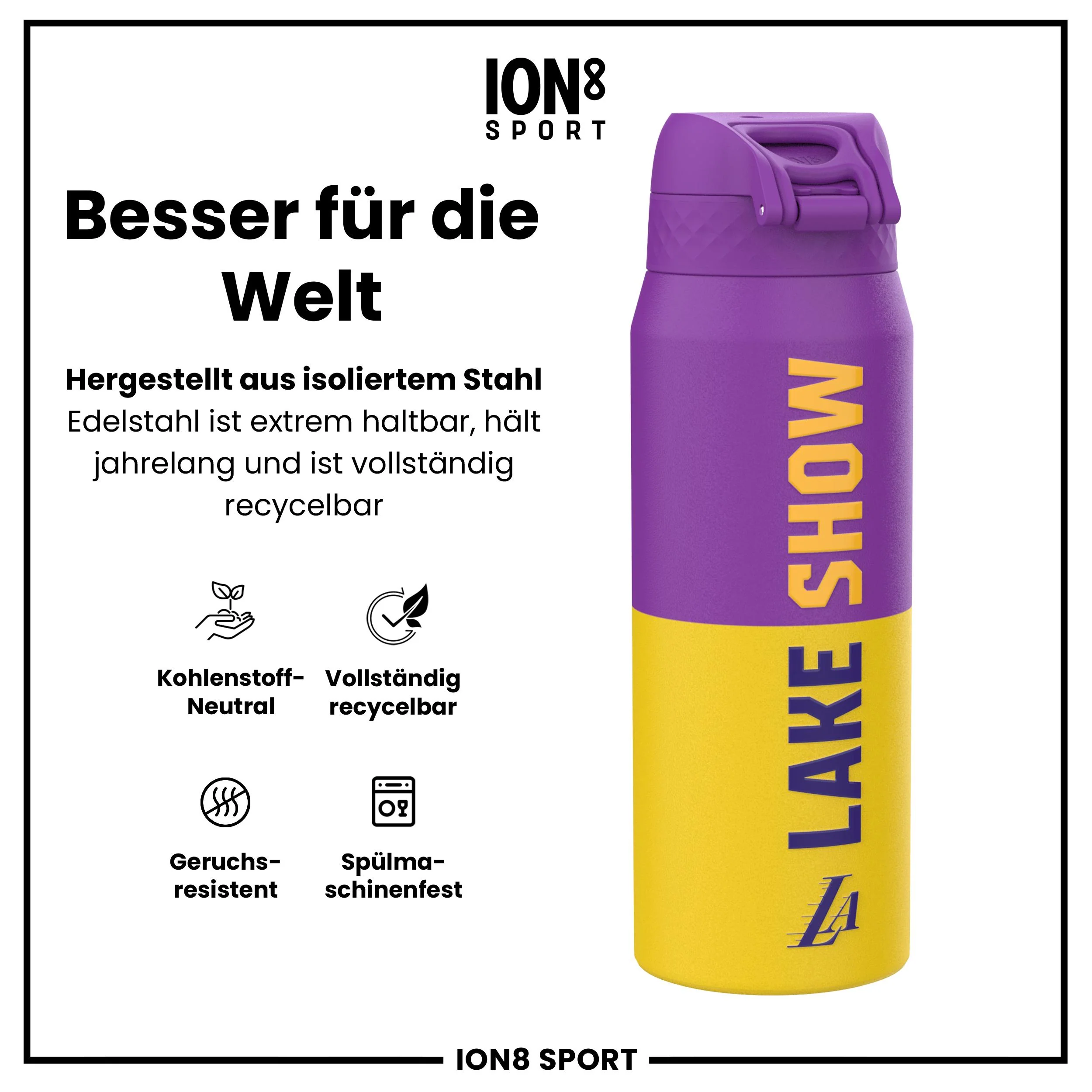NBA x ION8, Isolierte Edelstahl, LA Lakers, 750 ml - Image 5