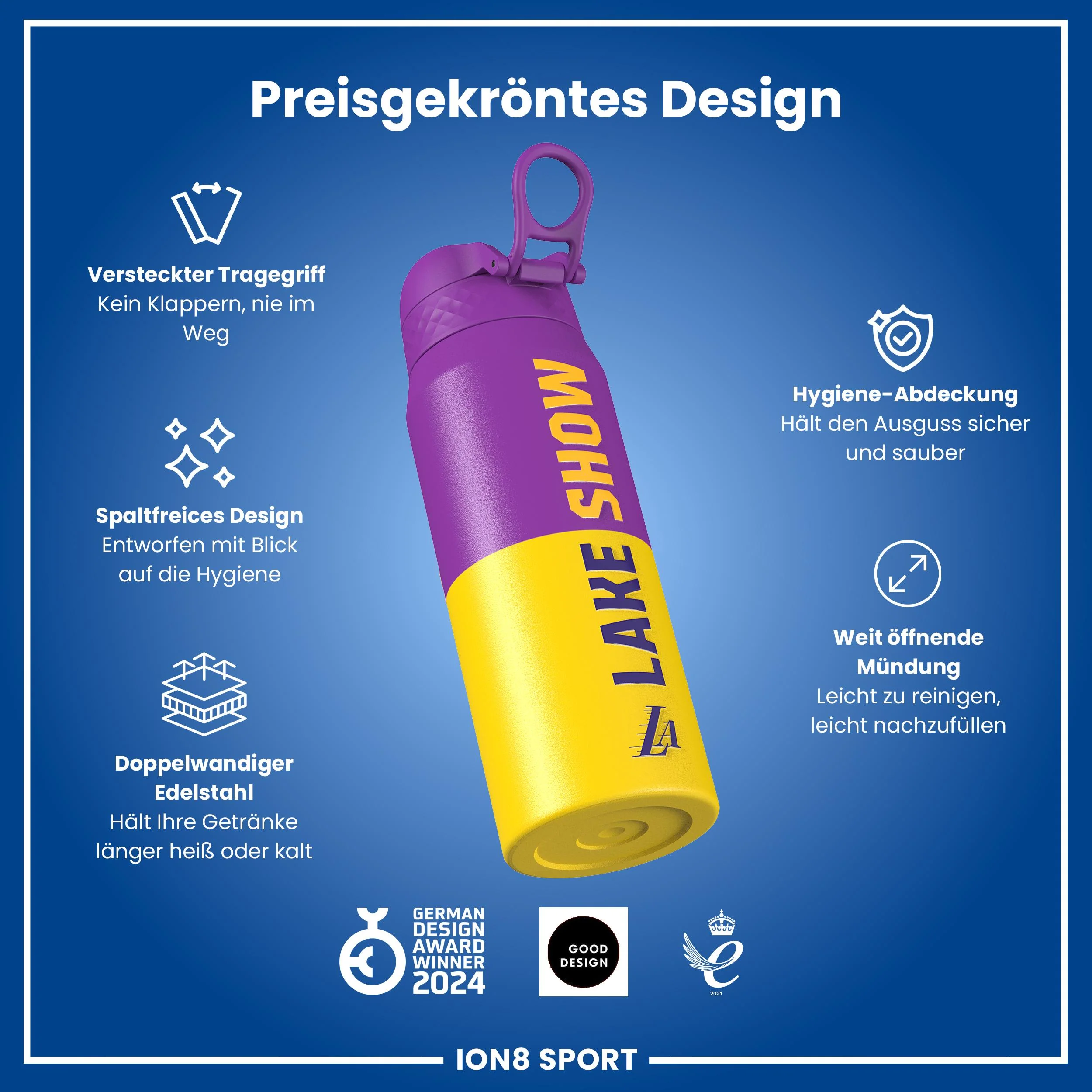 NBA x ION8, Isolierte Edelstahl, LA Lakers, 750 ml - Image 6