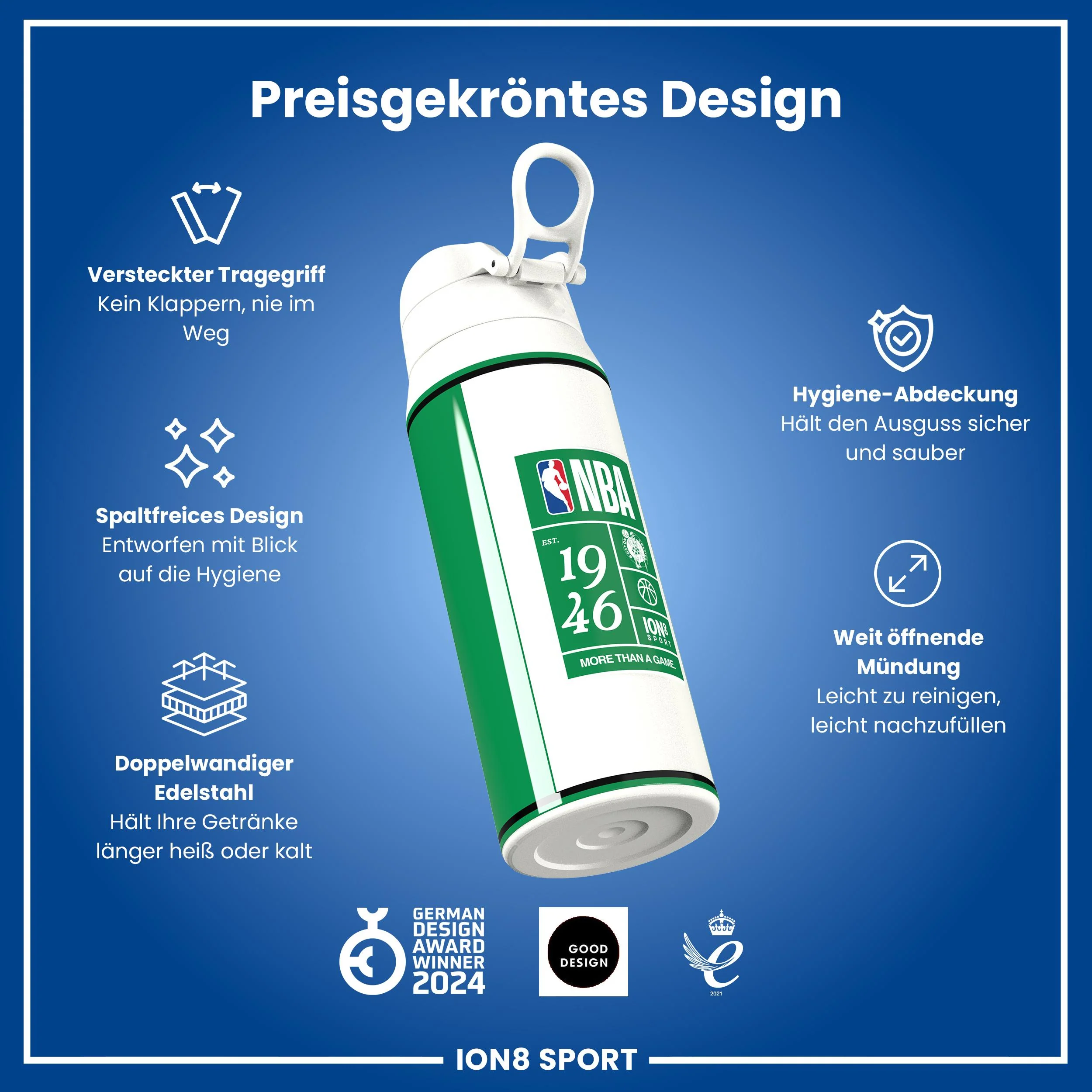 NBA x ION8, Isolierte Edelstahl, Boston Celtics, 750 ml - Image 6