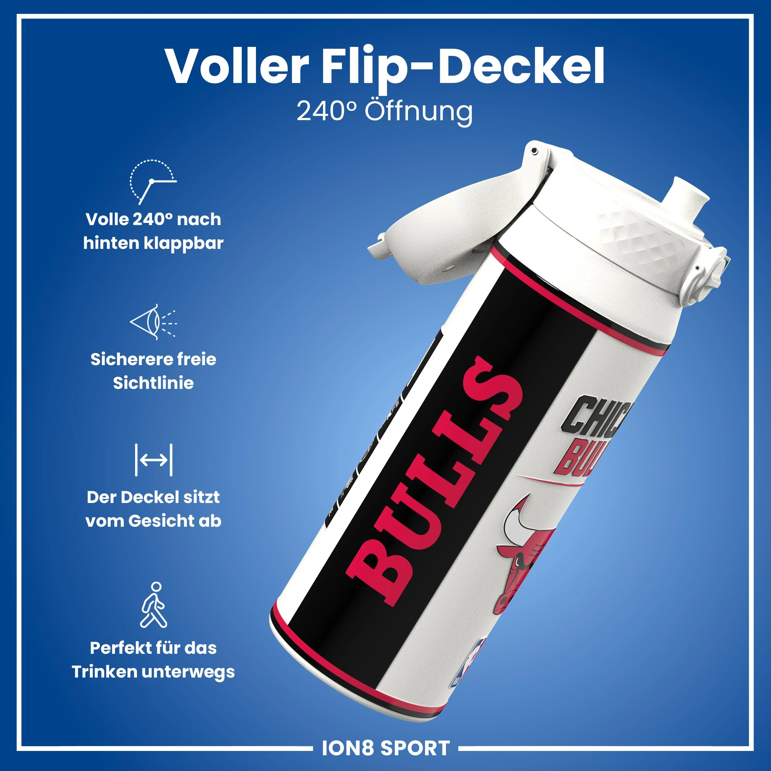 NBA x ION8, Isolierte Edelstahl, Chicago Bulls, 750 ml - Image 4
