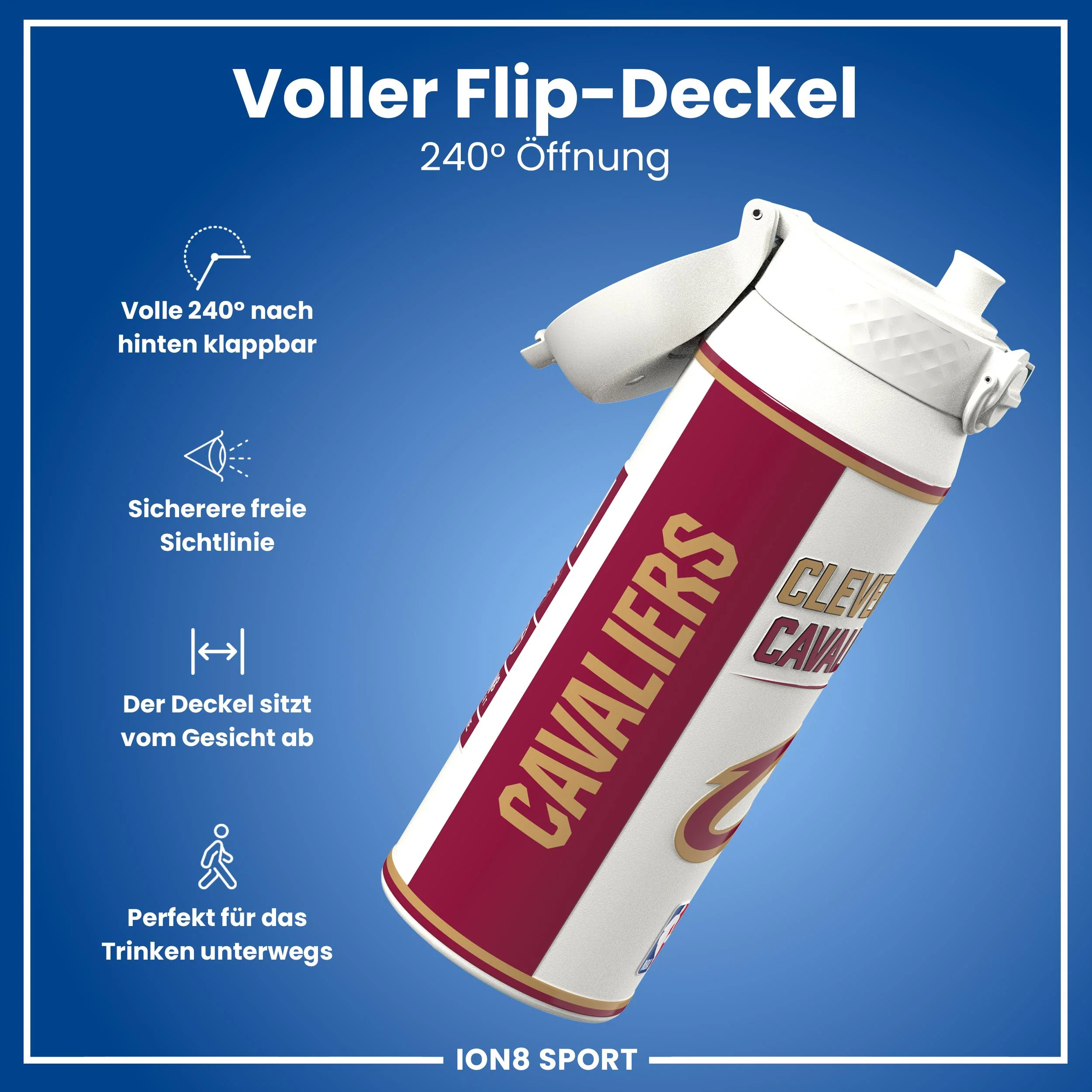 NBA x ION8, Isolierte Edelstahl, Cleveland Cavaliers, 750 ml - Image 4