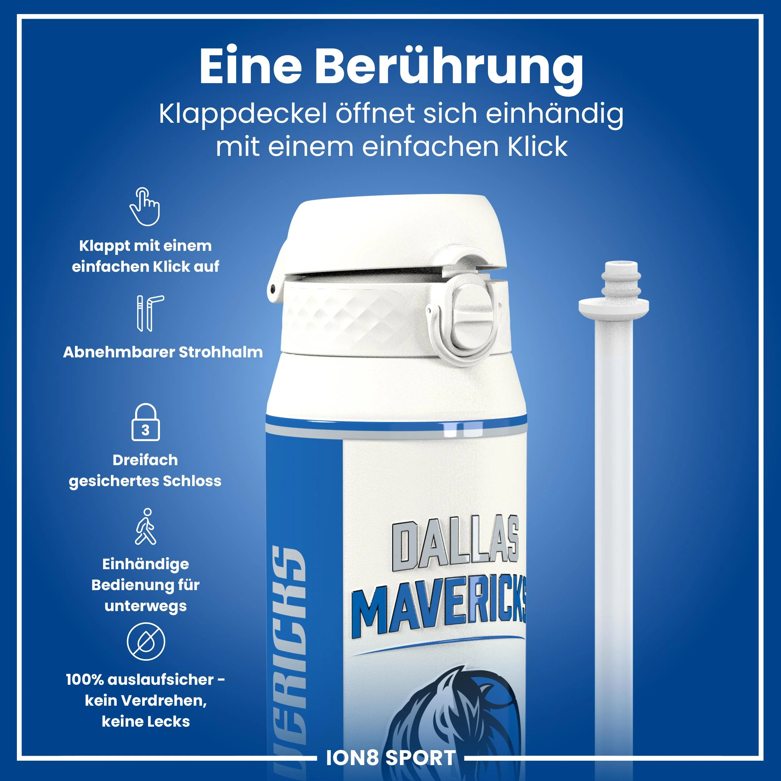 NBA x ION8, Isolierte Edelstahl, Dallas Mavericks, 750 ml - Image 3