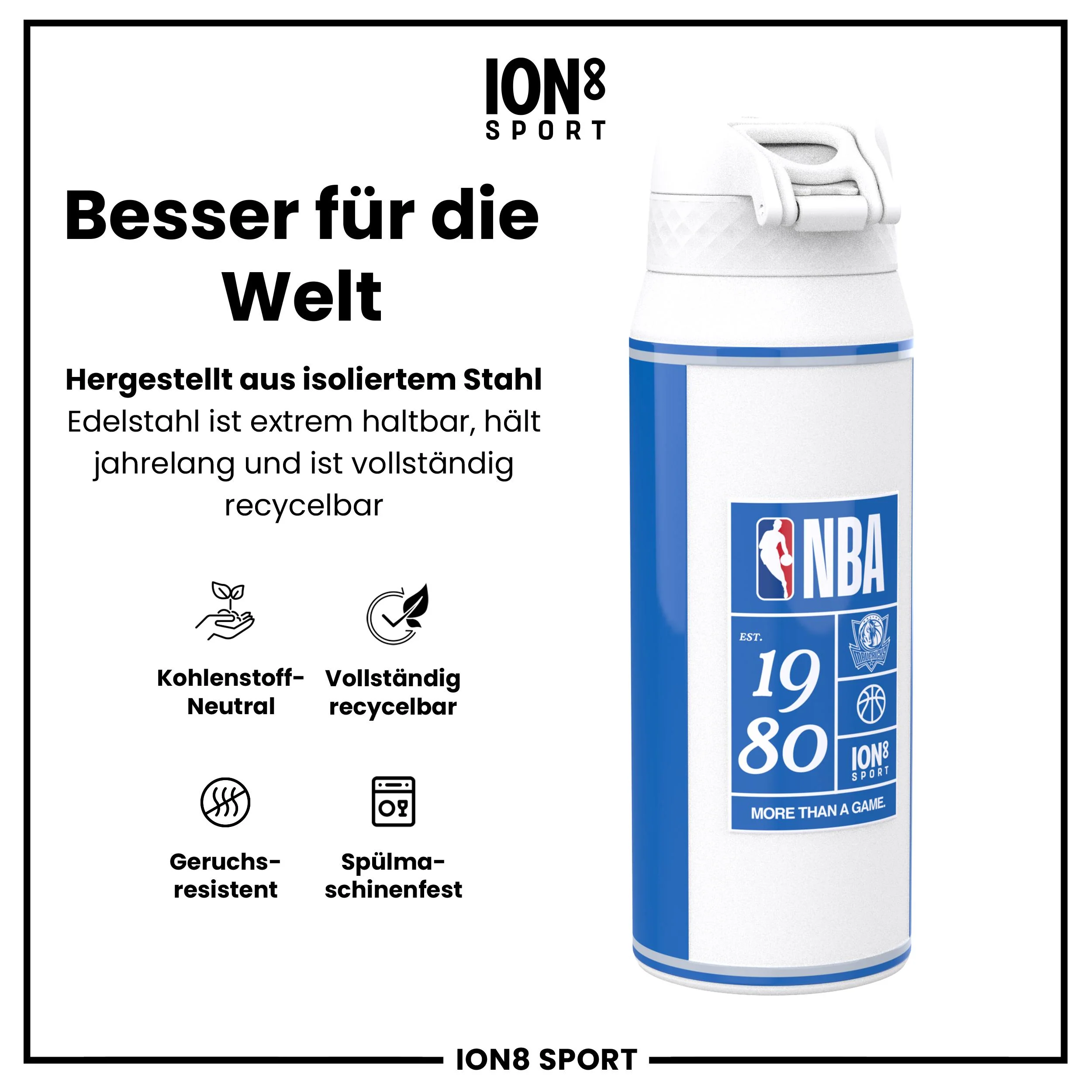 NBA x ION8, Isolierte Edelstahl, Dallas Mavericks, 750 ml - Image 5