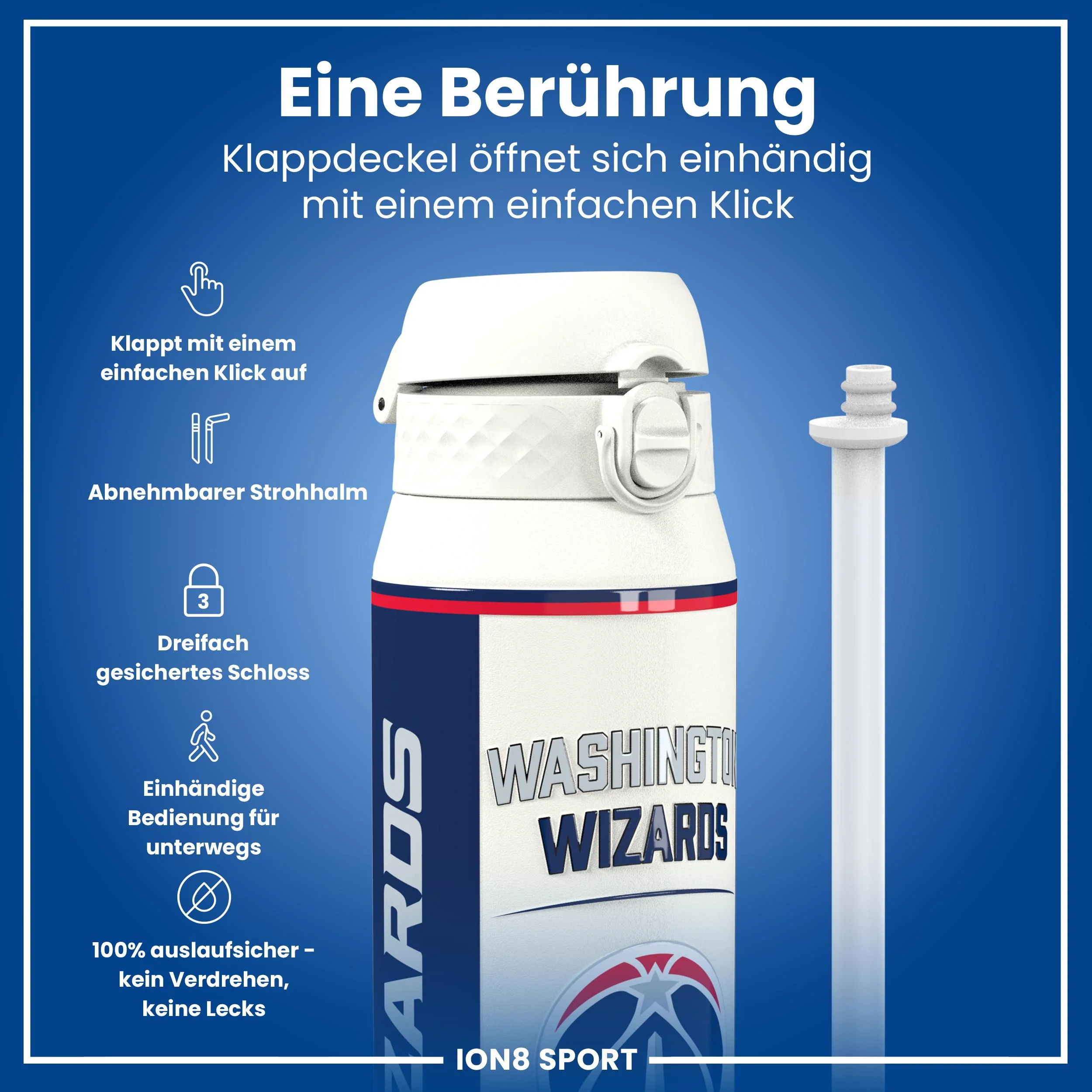NBA x ION8, Isolierte Edelstahl, D.C Wizards, 750 ml - Image 3