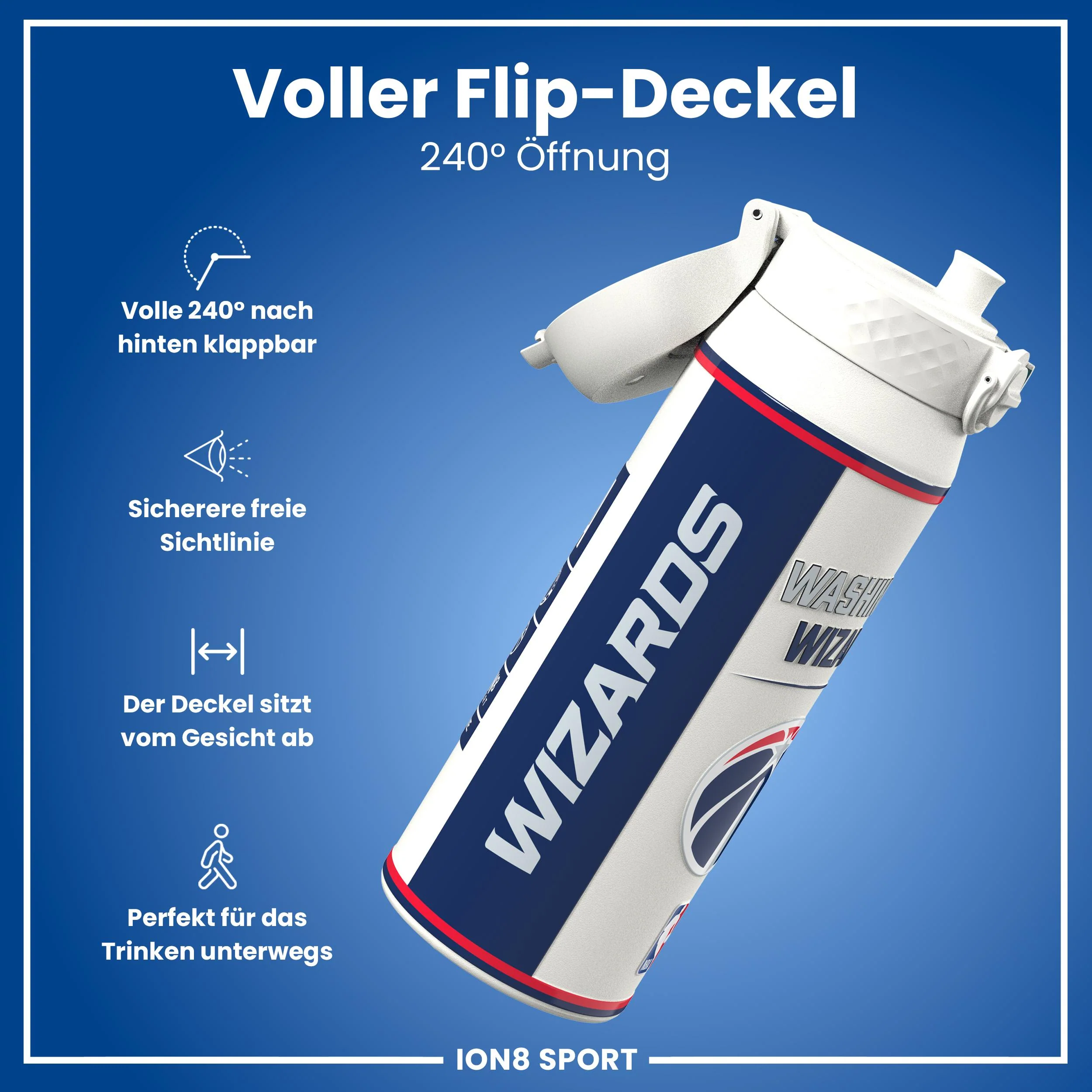 NBA x ION8, Isolierte Edelstahl, D.C Wizards, 750 ml - Image 4