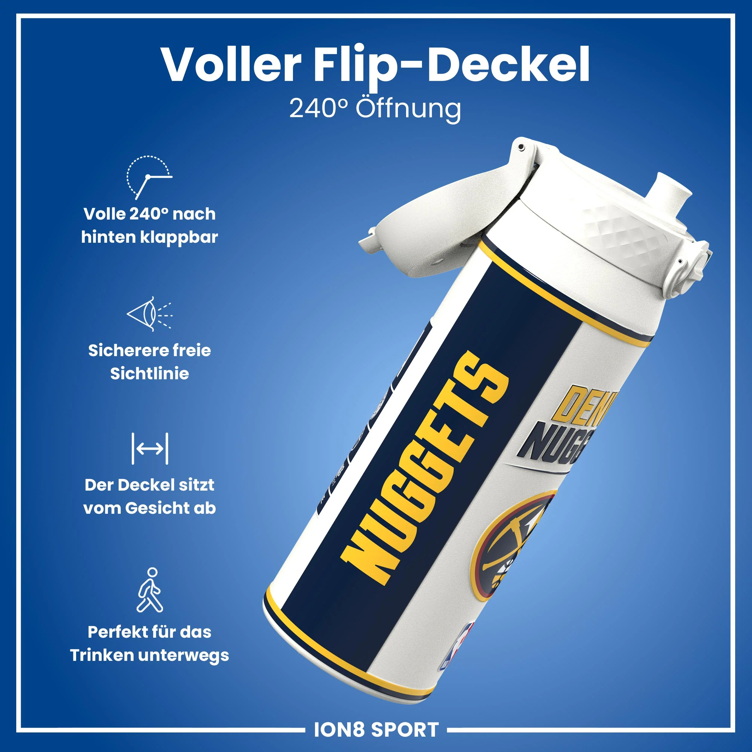 NBA x ION8, Isolierte Edelstahl, Denver Nuggets, 750 ml - Image 4
