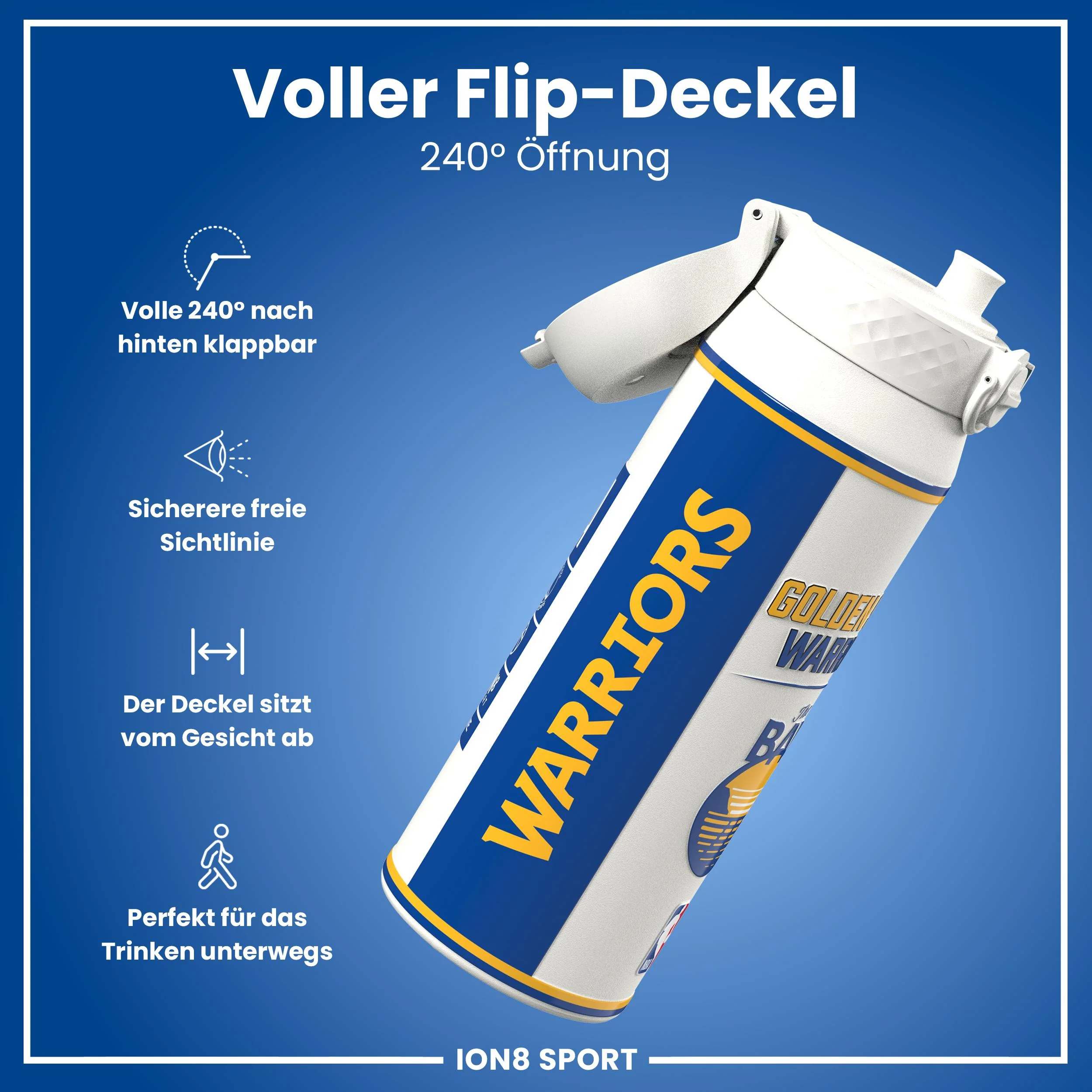 NBA x ION8, Isolierte Edelstahl, GS Warriors, 750 ml - Image 4