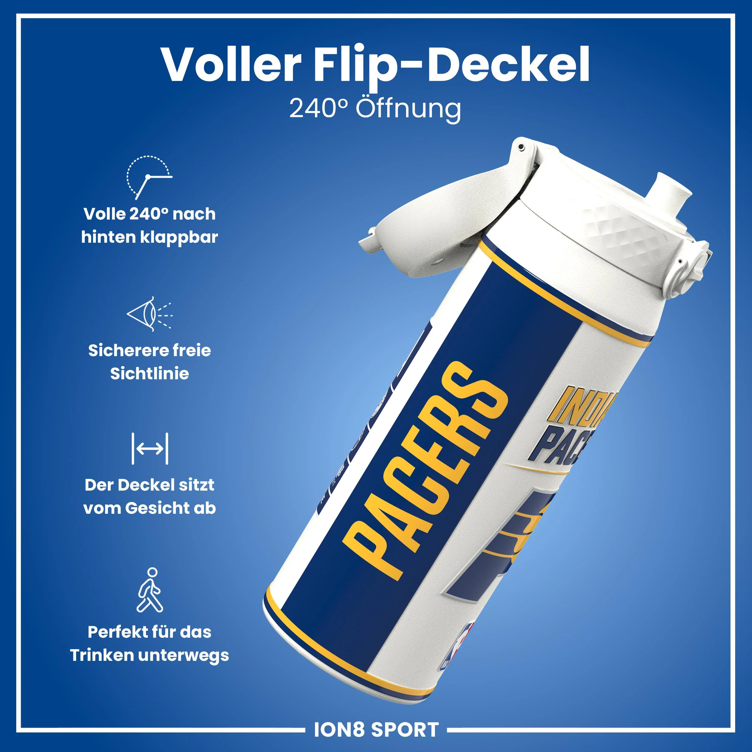 NBA x ION8, Isolierte Edelstahl, Indiana Pacers, 750 ml - Image 4