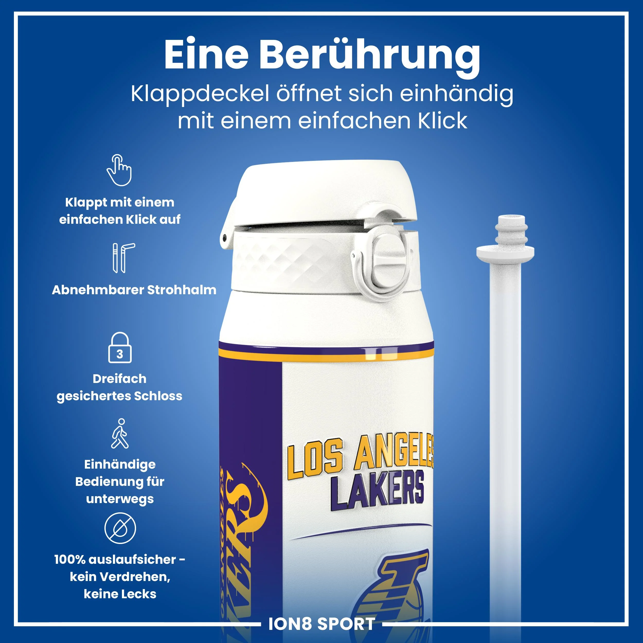 NBA x ION8, Isolierte Edelstahl, LA Lakers, 750 ml - Image 3
