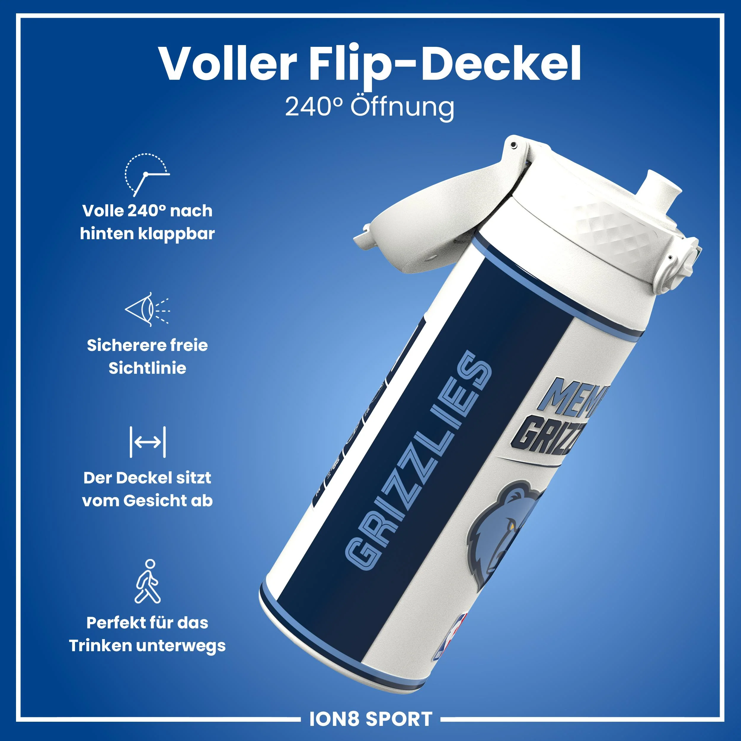 NBA x ION8, Isolierte Edelstahl, Memphis Grizzlies, 750 ml - Image 4