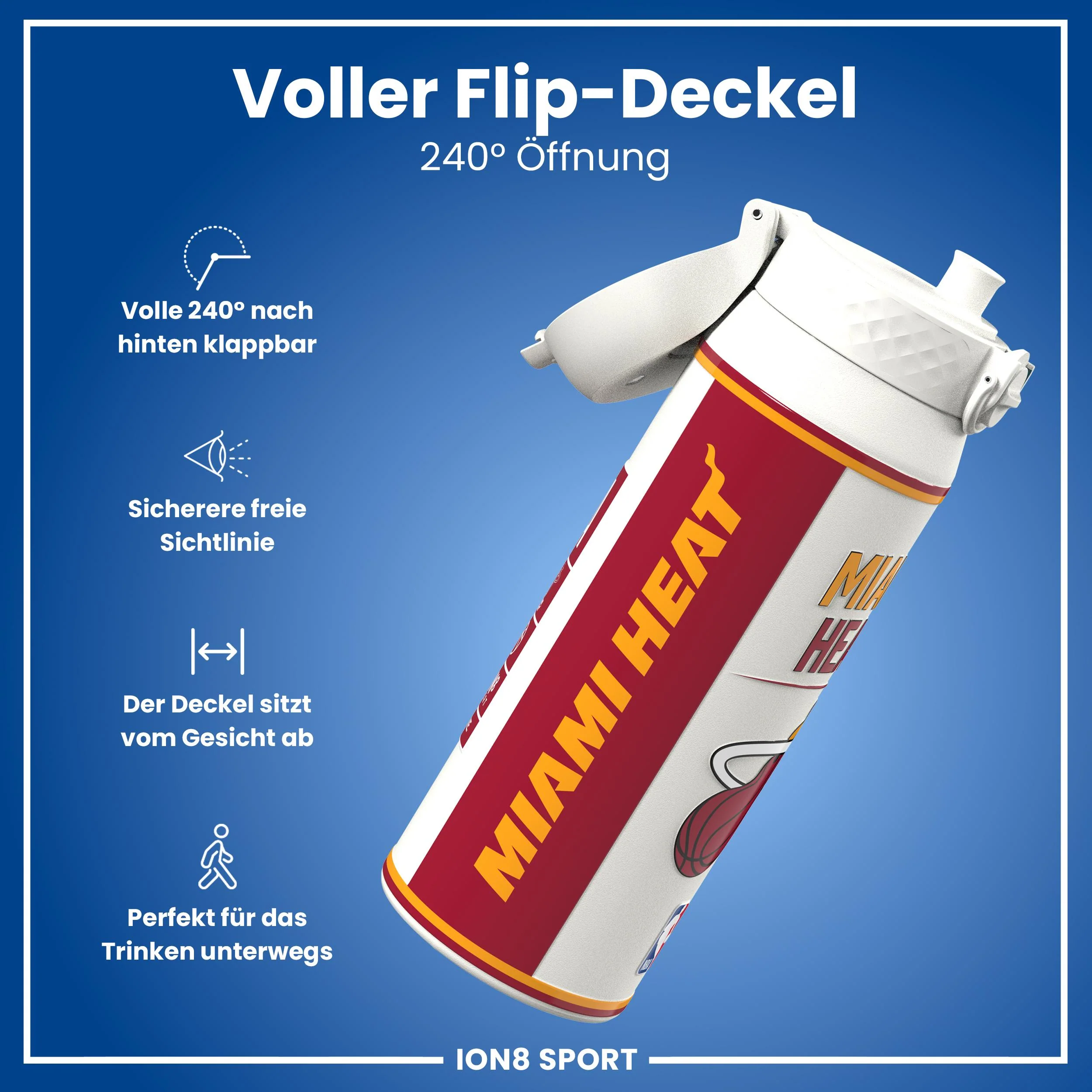 NBA x ION8, Isolierte Edelstahl, Miami Heat, 750 ml - Image 4
