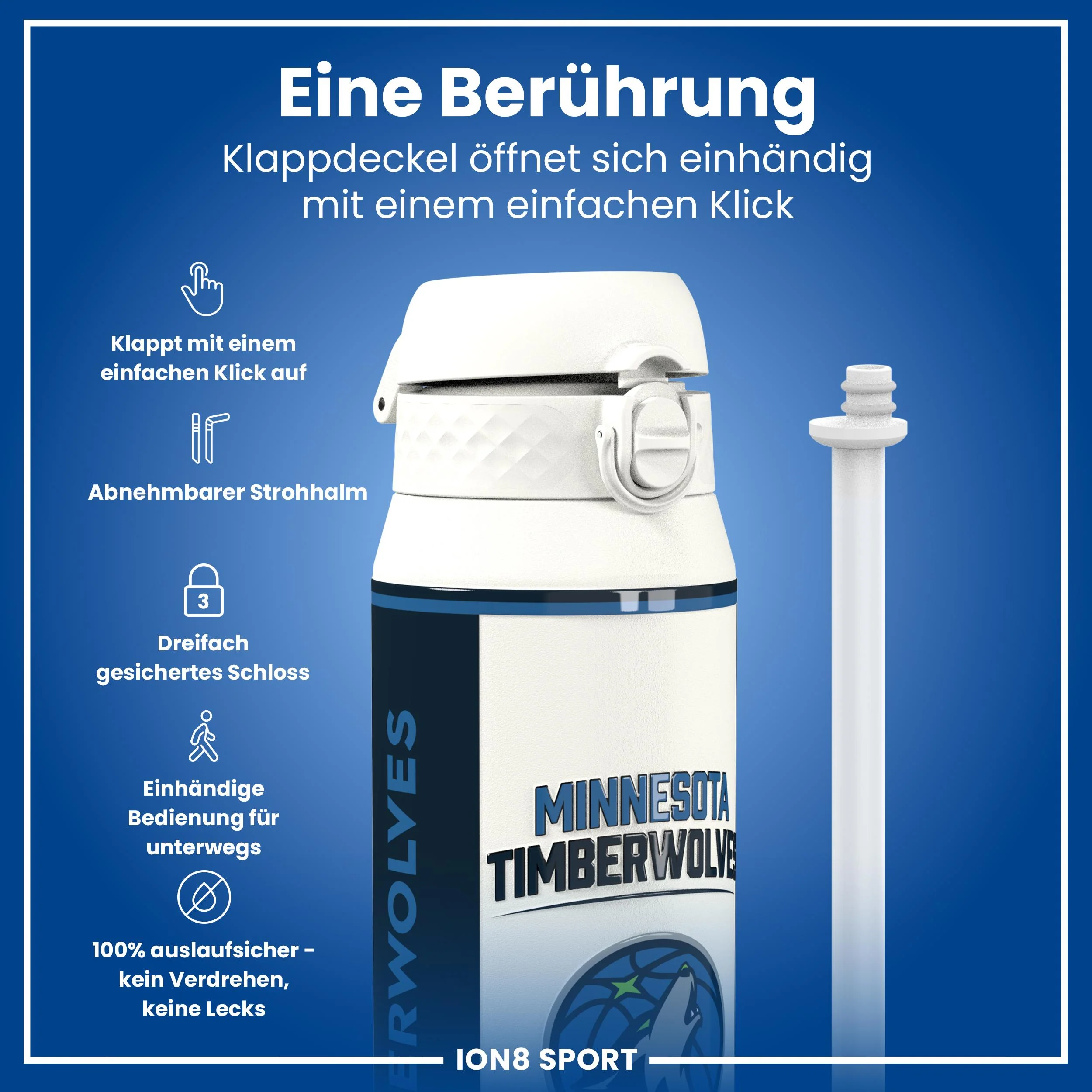 NBA x ION8, Isolierte Edelstahl, MN Timberwolves, 750 ml - Image 3