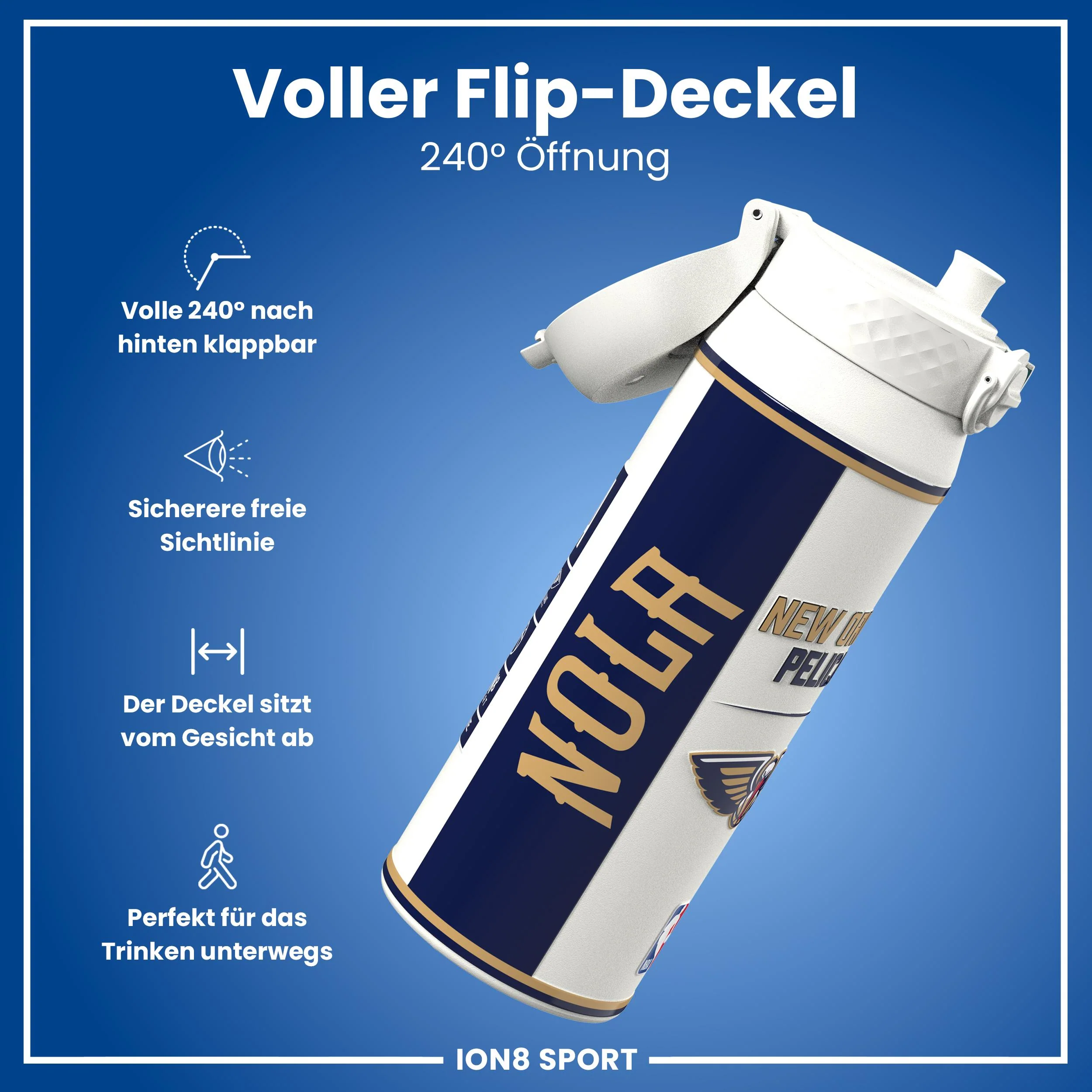 NBA x ION8, Isolierte Edelstahl, NOLA Pelicans, 750 ml - Image 4